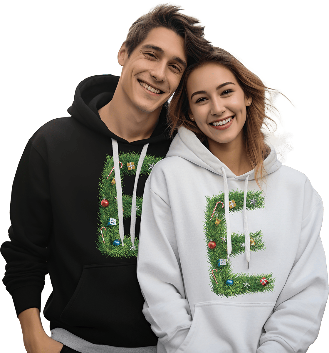 Sudaderas navideñas con letra 'E'