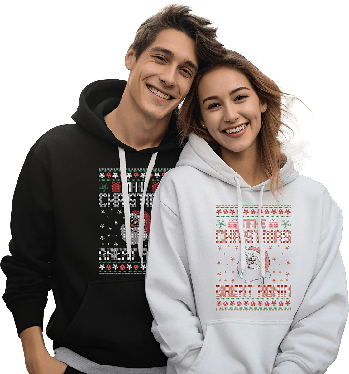 Sudaderas navideñas con diseño de Santa Claus