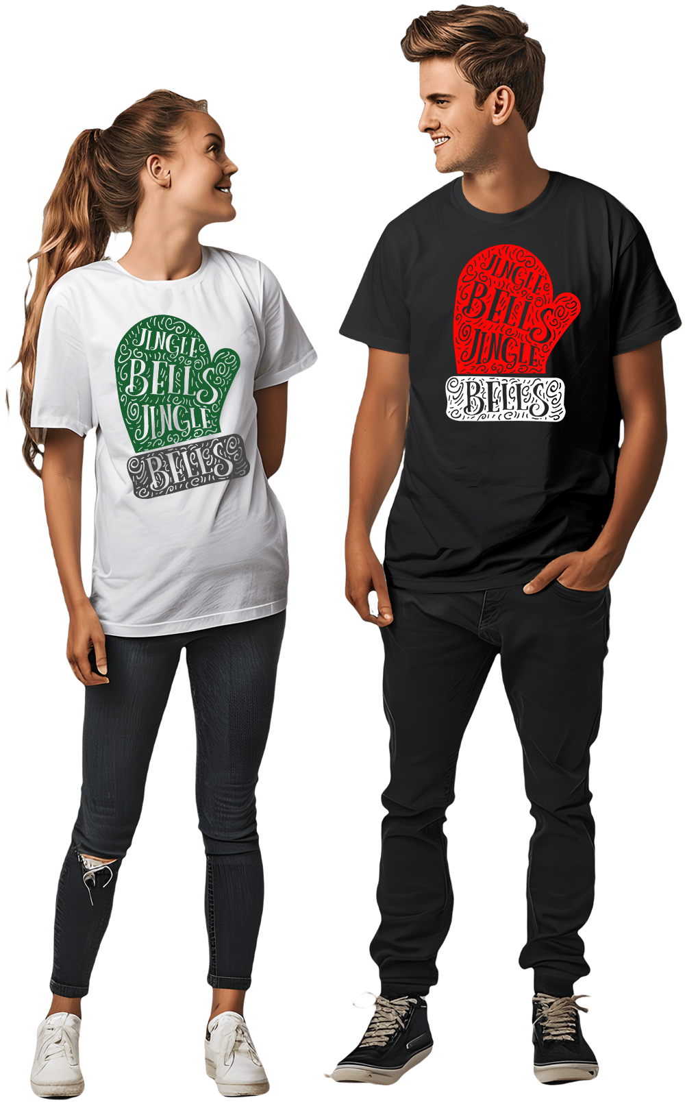 Playera de guante navideño