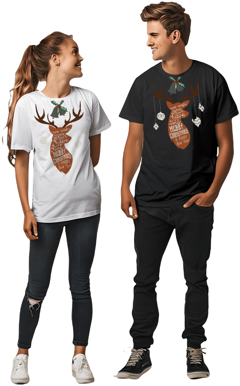 Playera navideña de venado