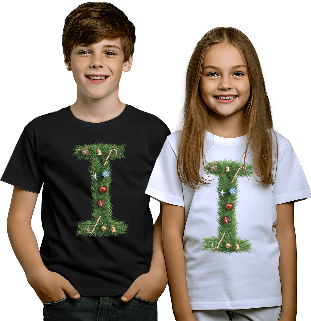 Playera infantil con letra I decorativa