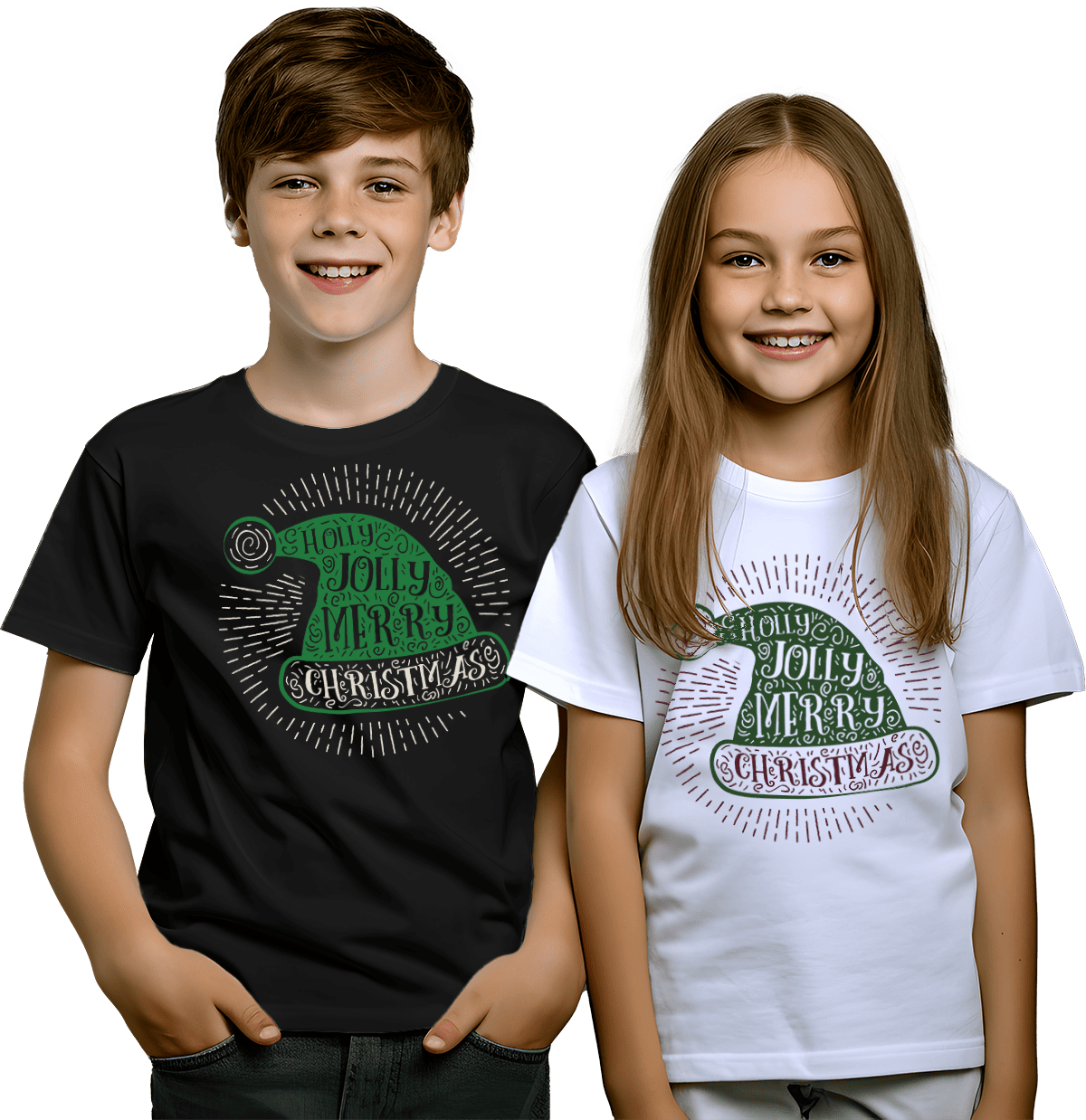 Playera navideña con estampado de gorrito navideño