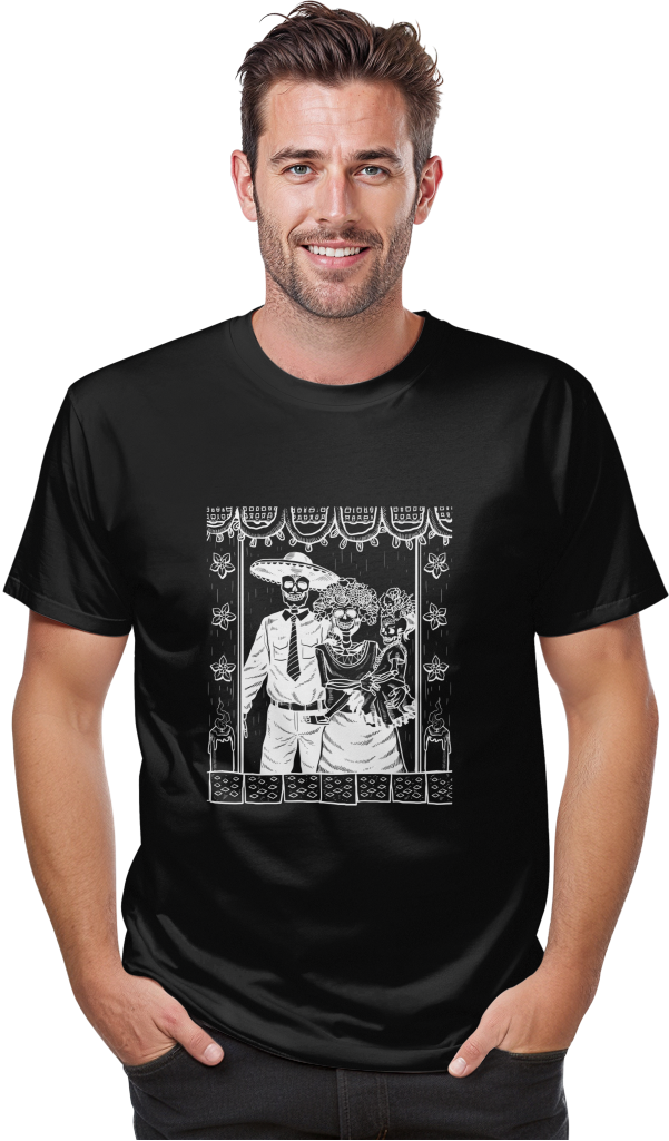 Playera de novios calavera estilo Día de Muertos
