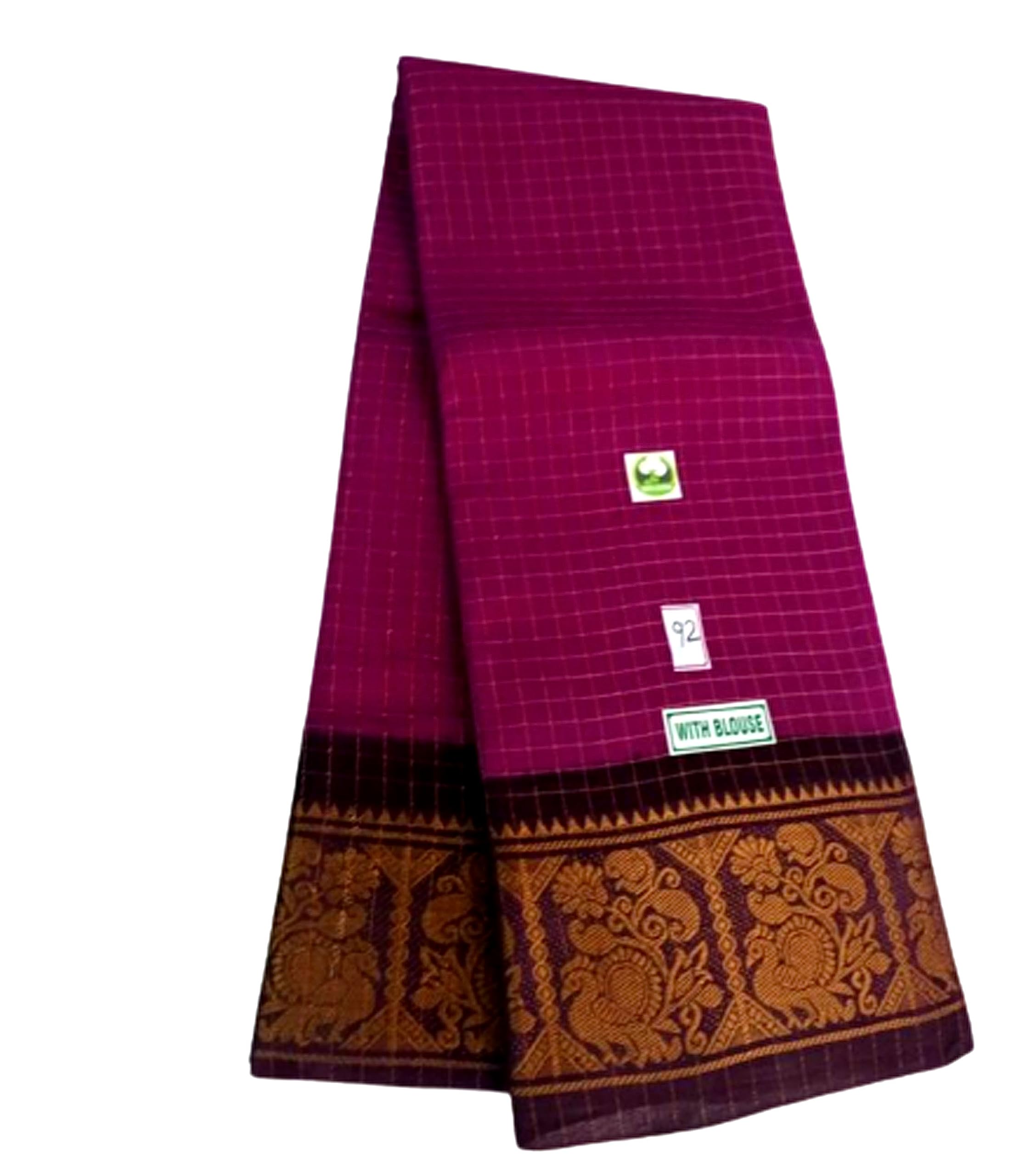Jolly Women`s Madurai Sangudi Cotton Saree - Purple