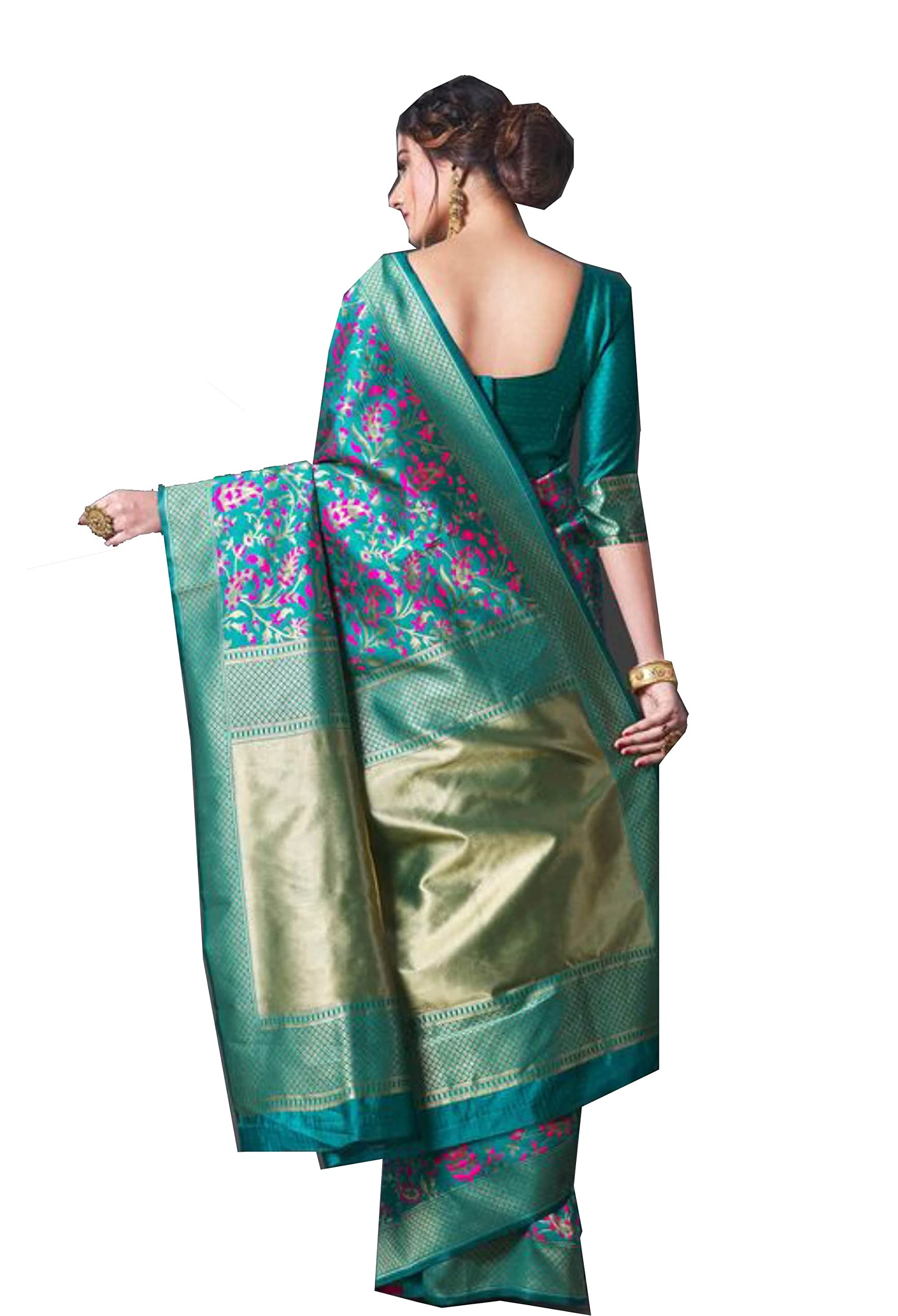 Jolly Kanjivaram Festive Banarasi Silk Saree With BP - Green