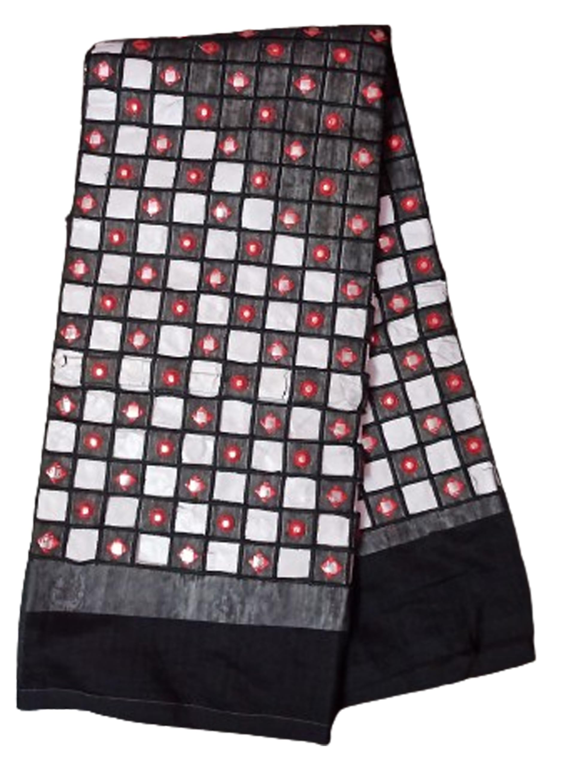 Handloom Pure Cotton Cut Work Saree Checkered