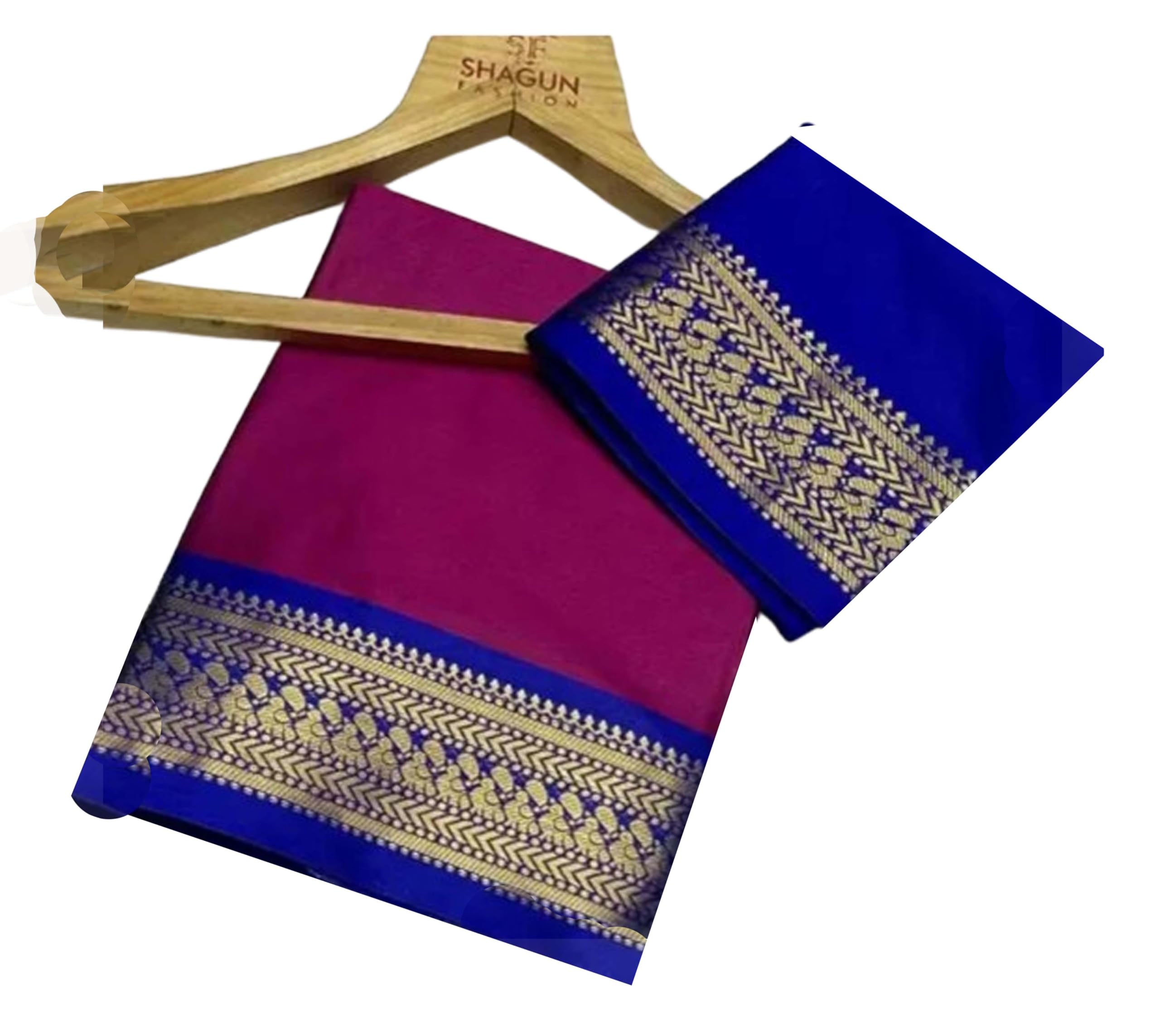 Mysore Karnataka Soft Crepe Saree with Golden Broad Pallu Zari Border
