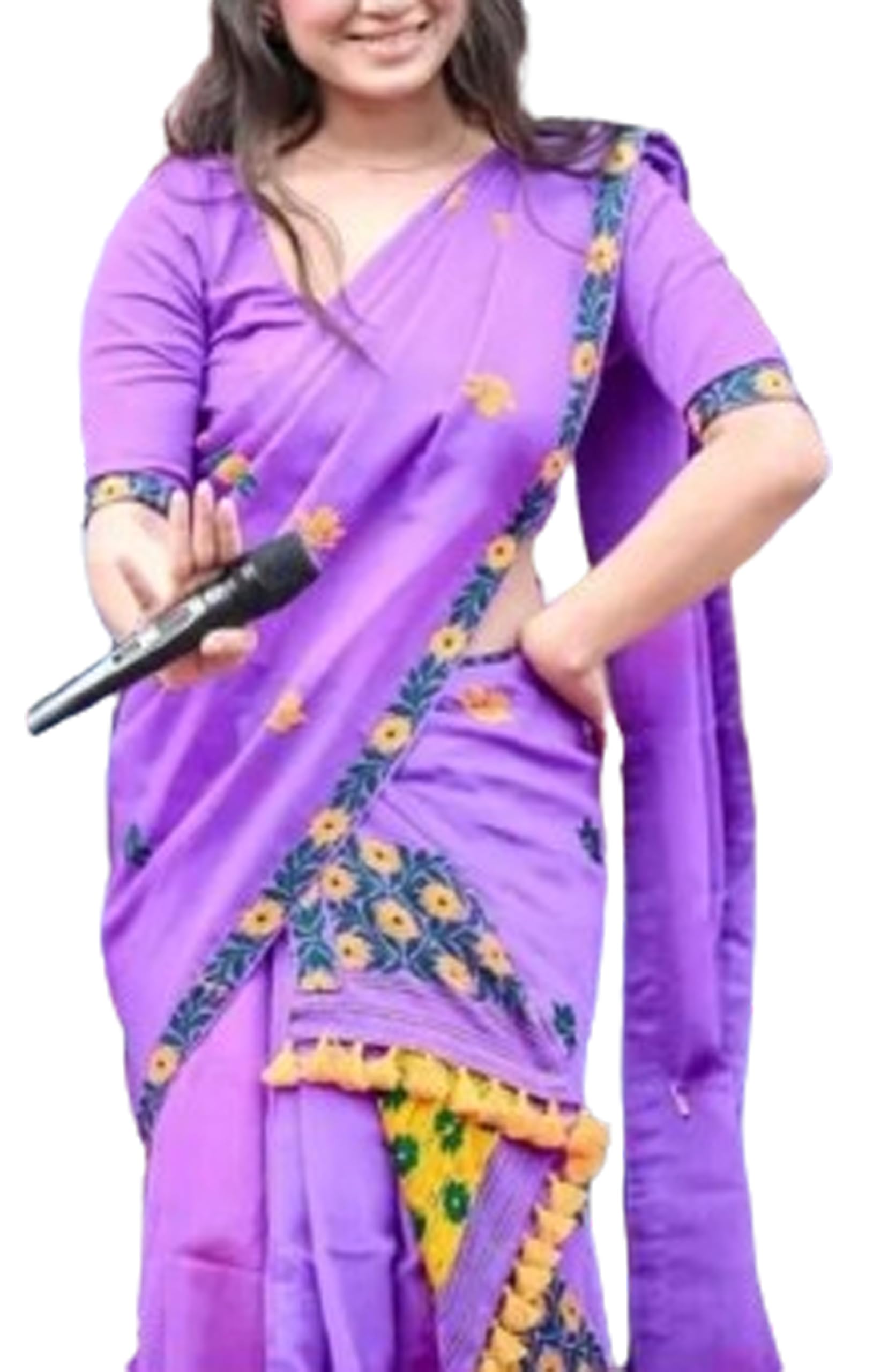 Women`S Bridal Assamese Mekhela Sador Jura Santal Panchi Parhar Saree Pure Fabric Soft Silk Traditional Design-Purple
