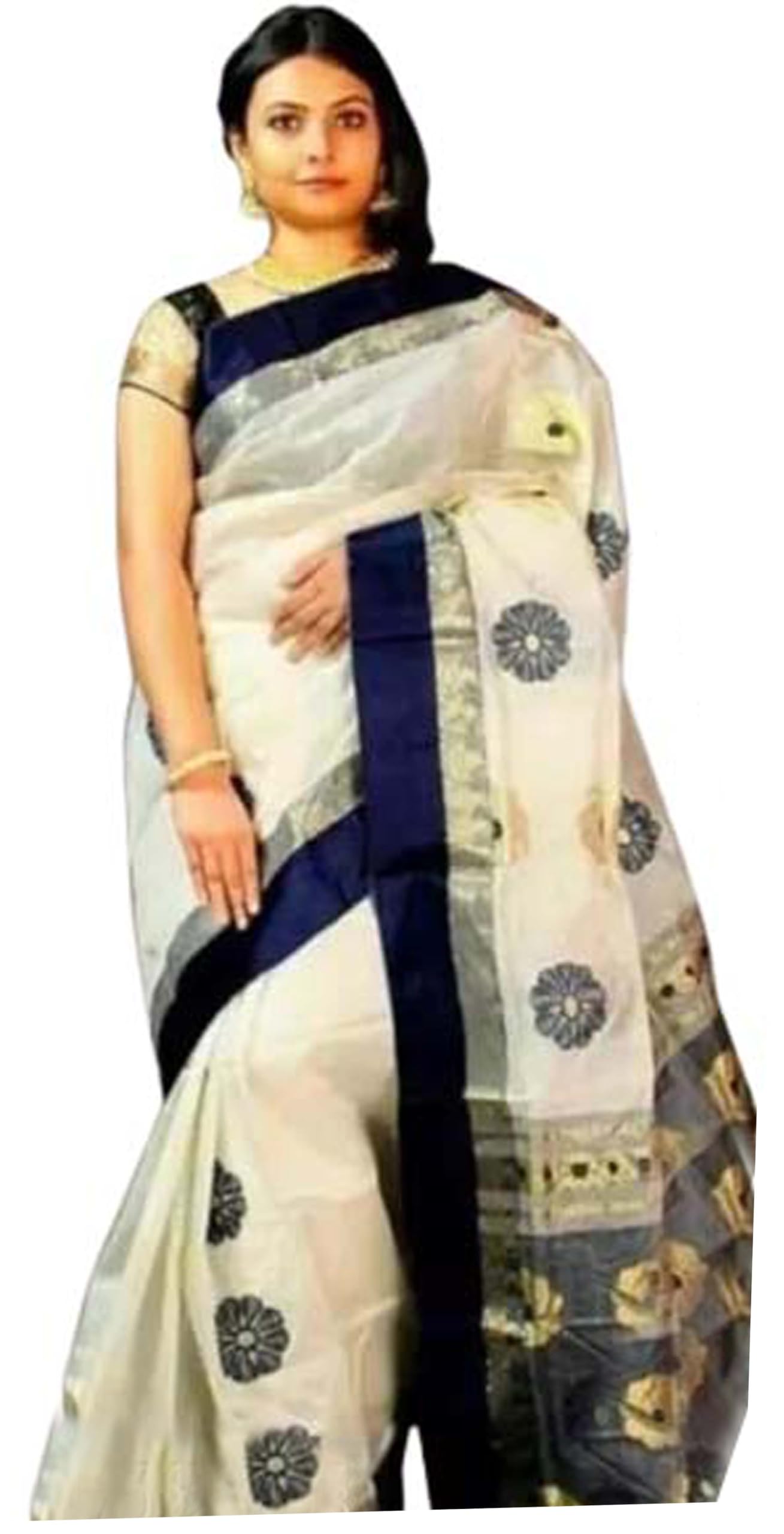 Women`s Hand Woven Pure Tussar Silk Saree With Unstitched Blouse- Black