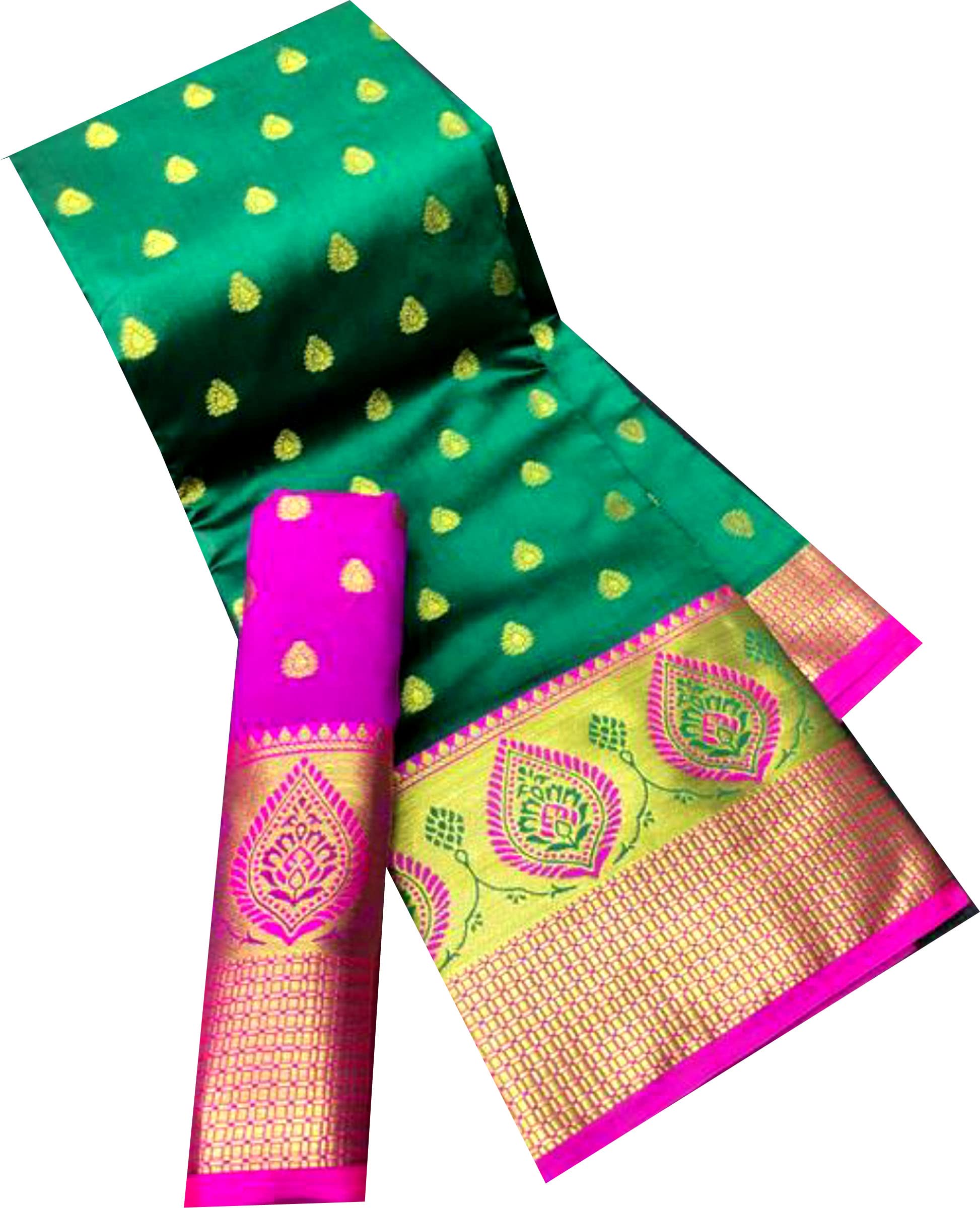 Banarasi Maharastrian Silk Saree with Jacquard Jari Butta - Green