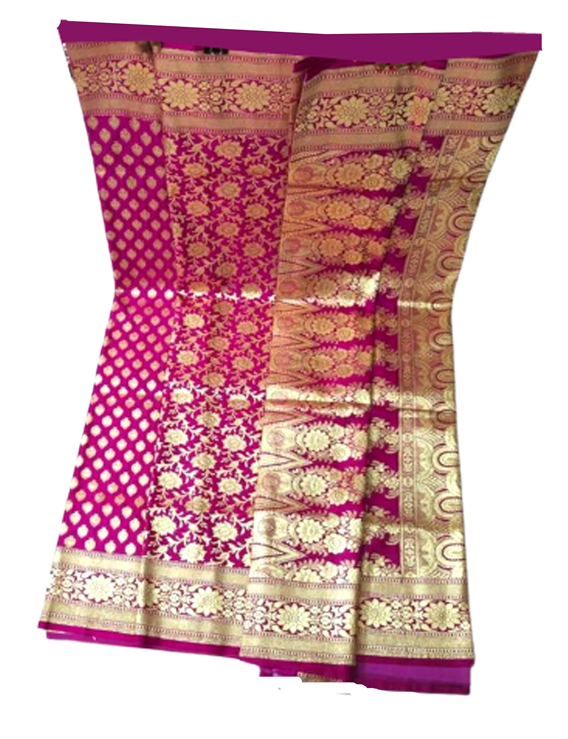 Bridal Banarasi Katan Silk Saree Jacquard and Zardosi Jaal Work with All over Zari Border - Pink