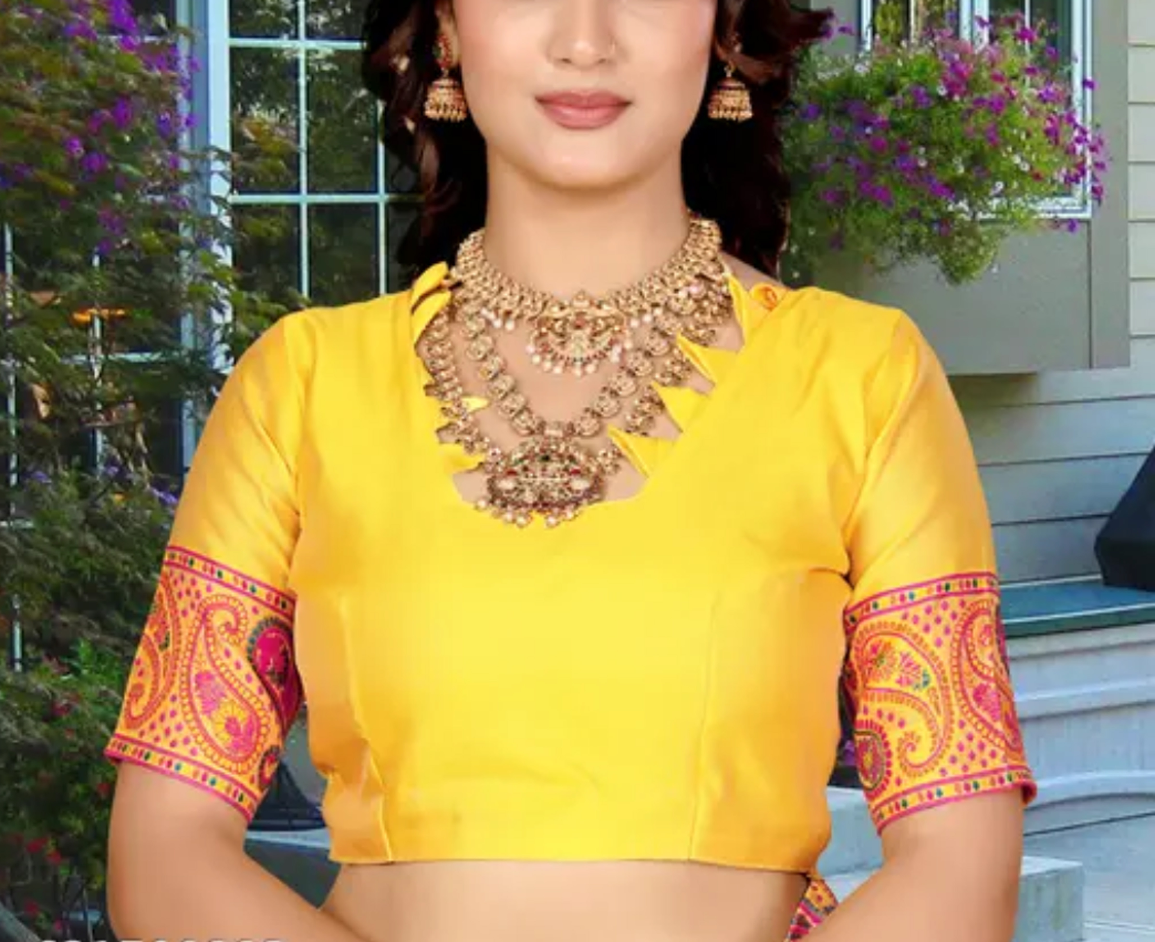  Kashmiri Pashmina Silk Yellow Saree with Traditional Meenakari Work 