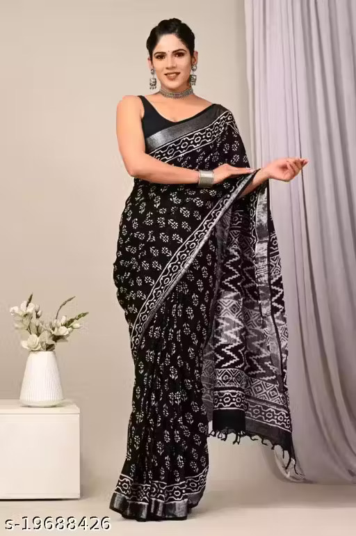 Batik Cotton Saree With Blouse Piece 