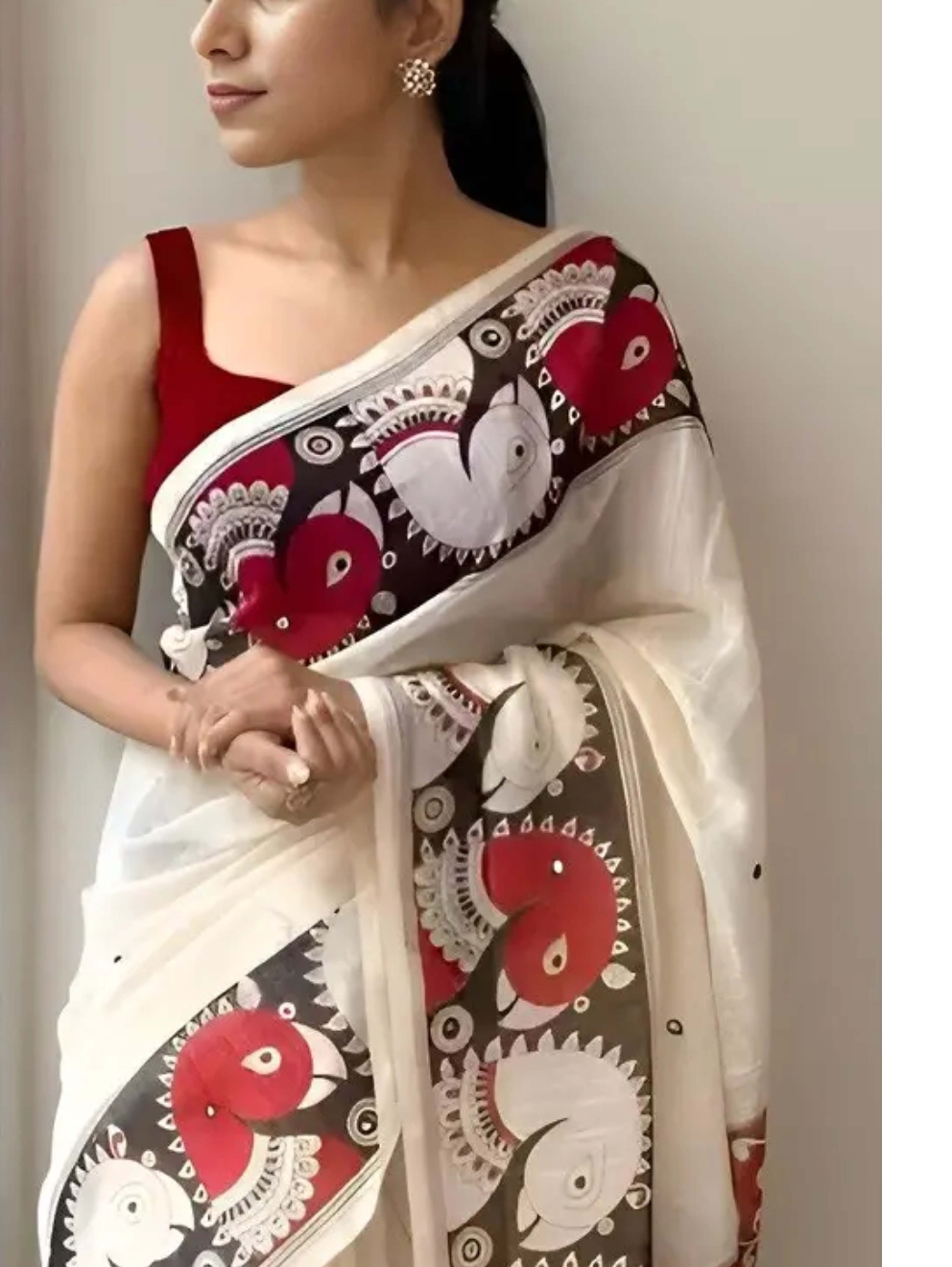 Bhagalpuri Zari Woven Traditional Saree 