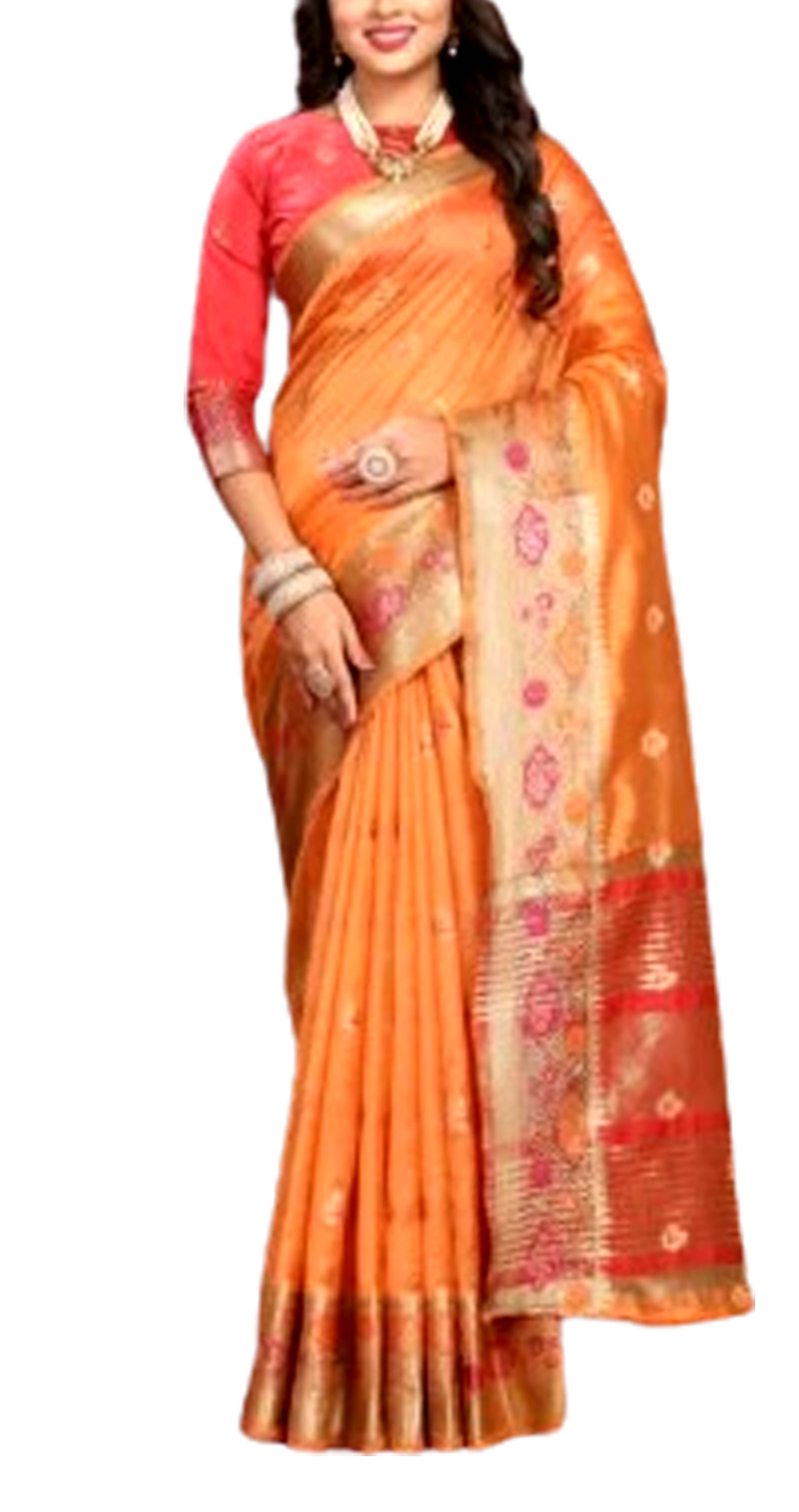Women`s Organza Soft Silk Stylish Sensational Saree
