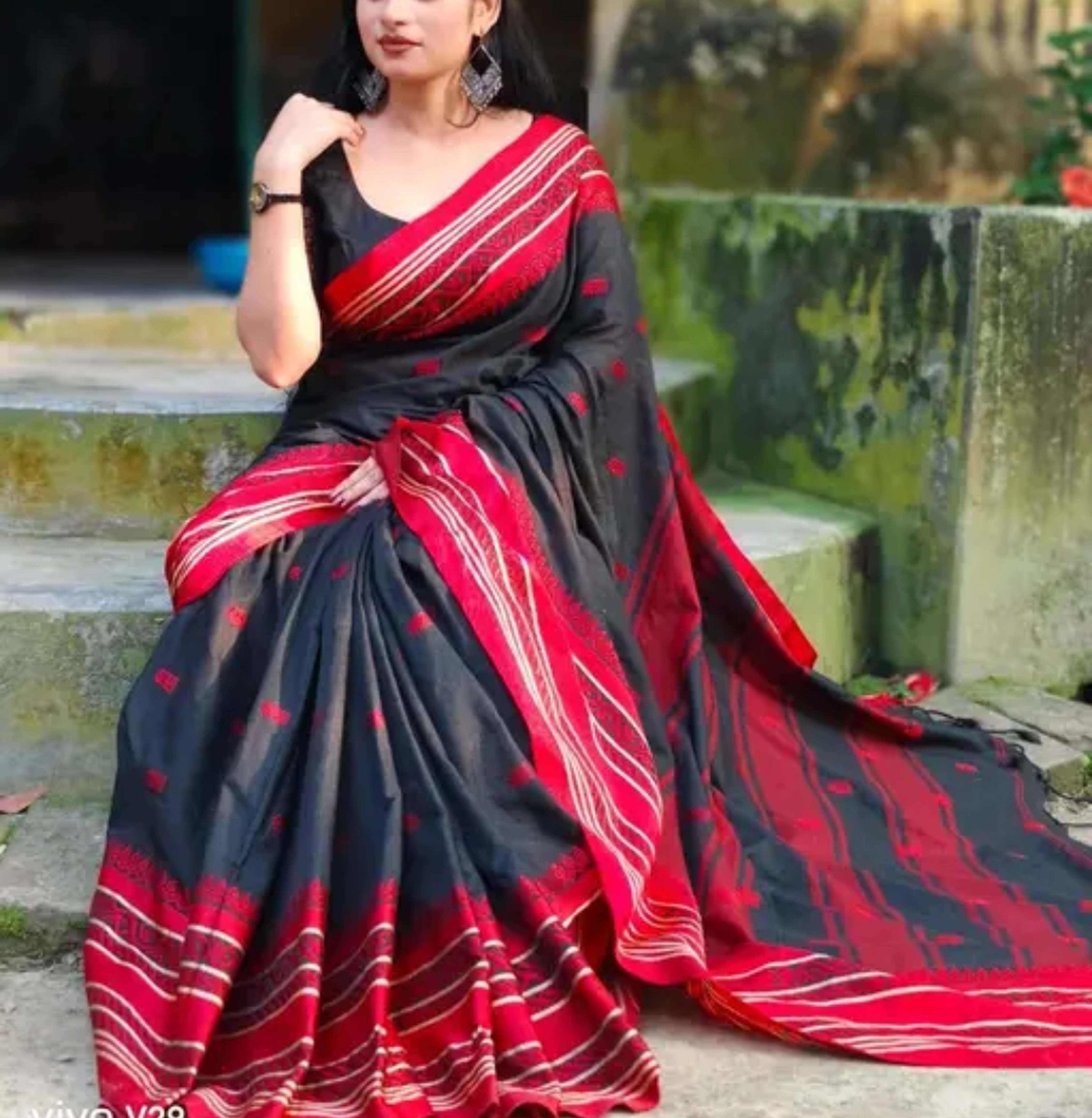  Khadi Cotton Saree Stylish Design with Blouse Piece