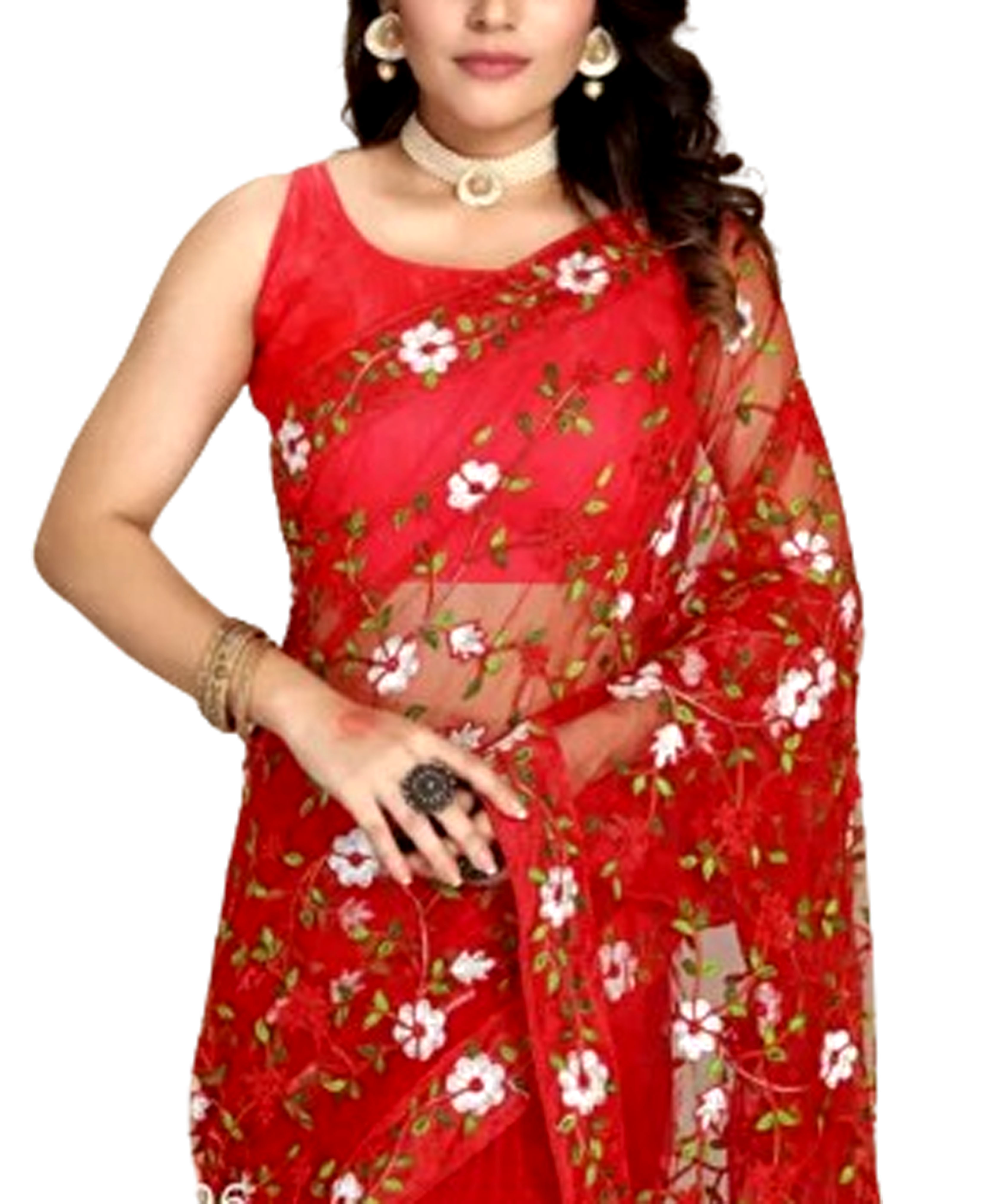 Net Saree Fancy Designer Bollywood With Blouse Piece 