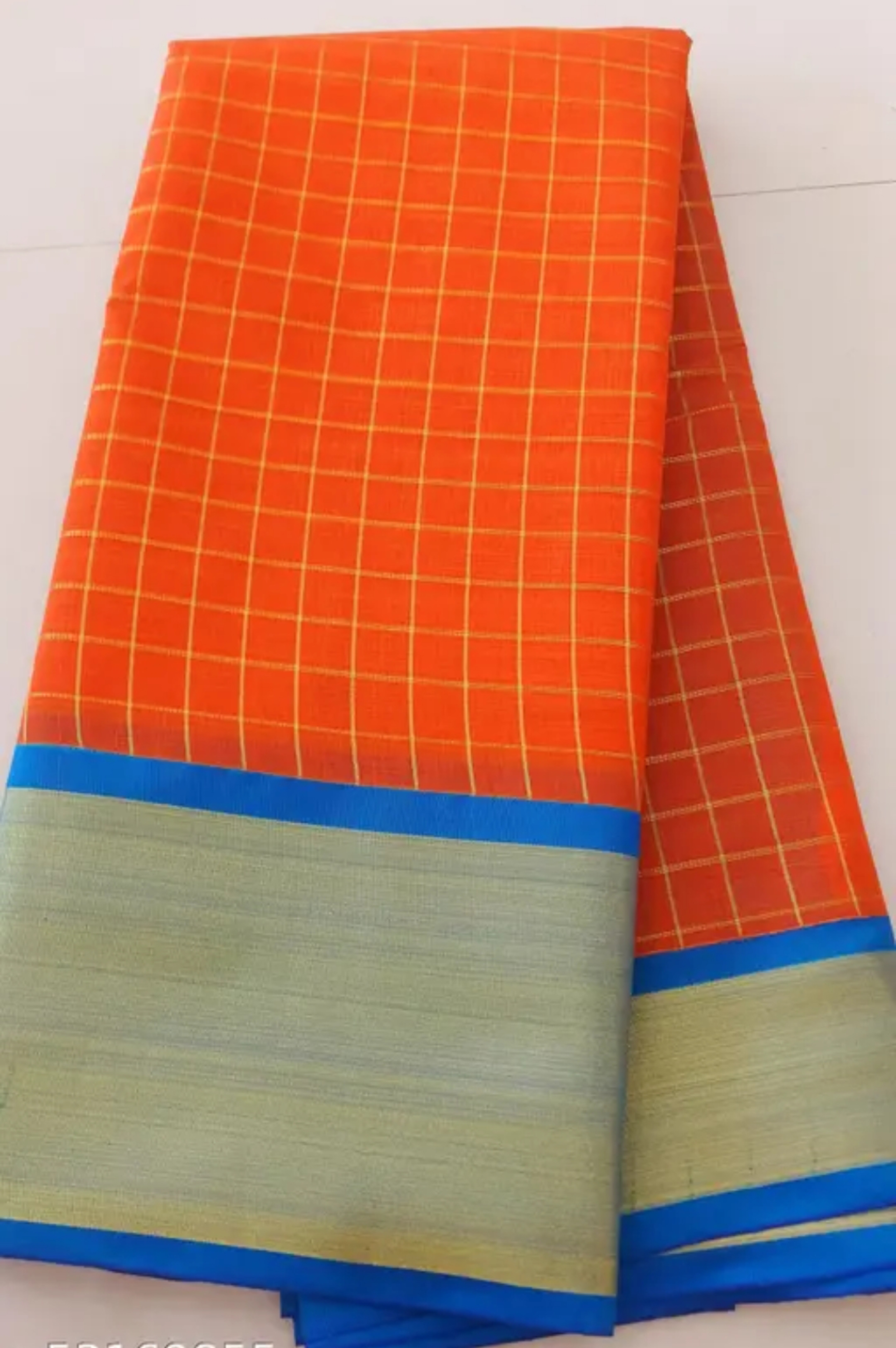 Orange Kunbi Goa Saree Handwoven Traditional Design With BP  
