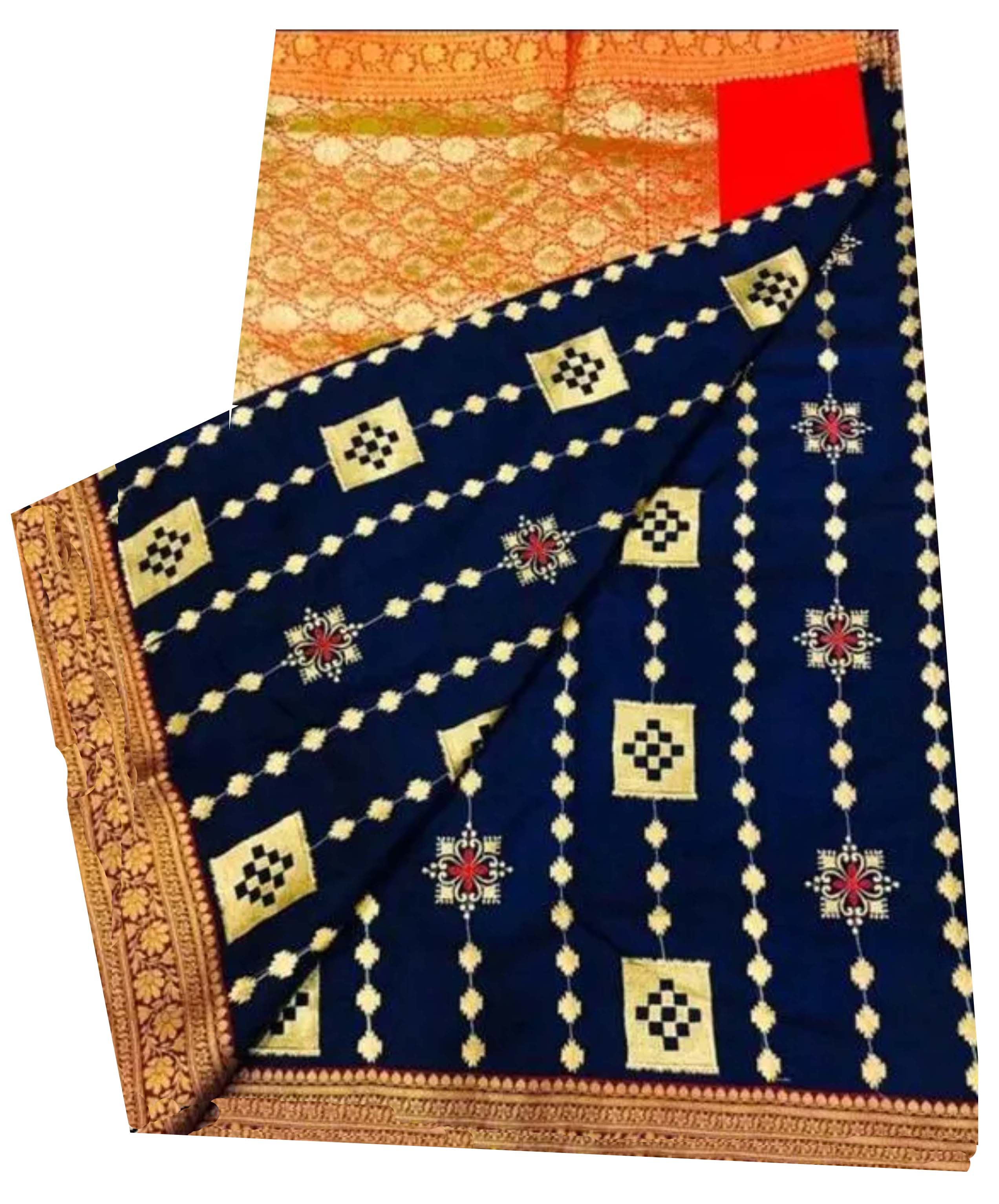 Sambalpuri Silk Saree Black Base Pasapalli With Traditional Design with Blouse Pc