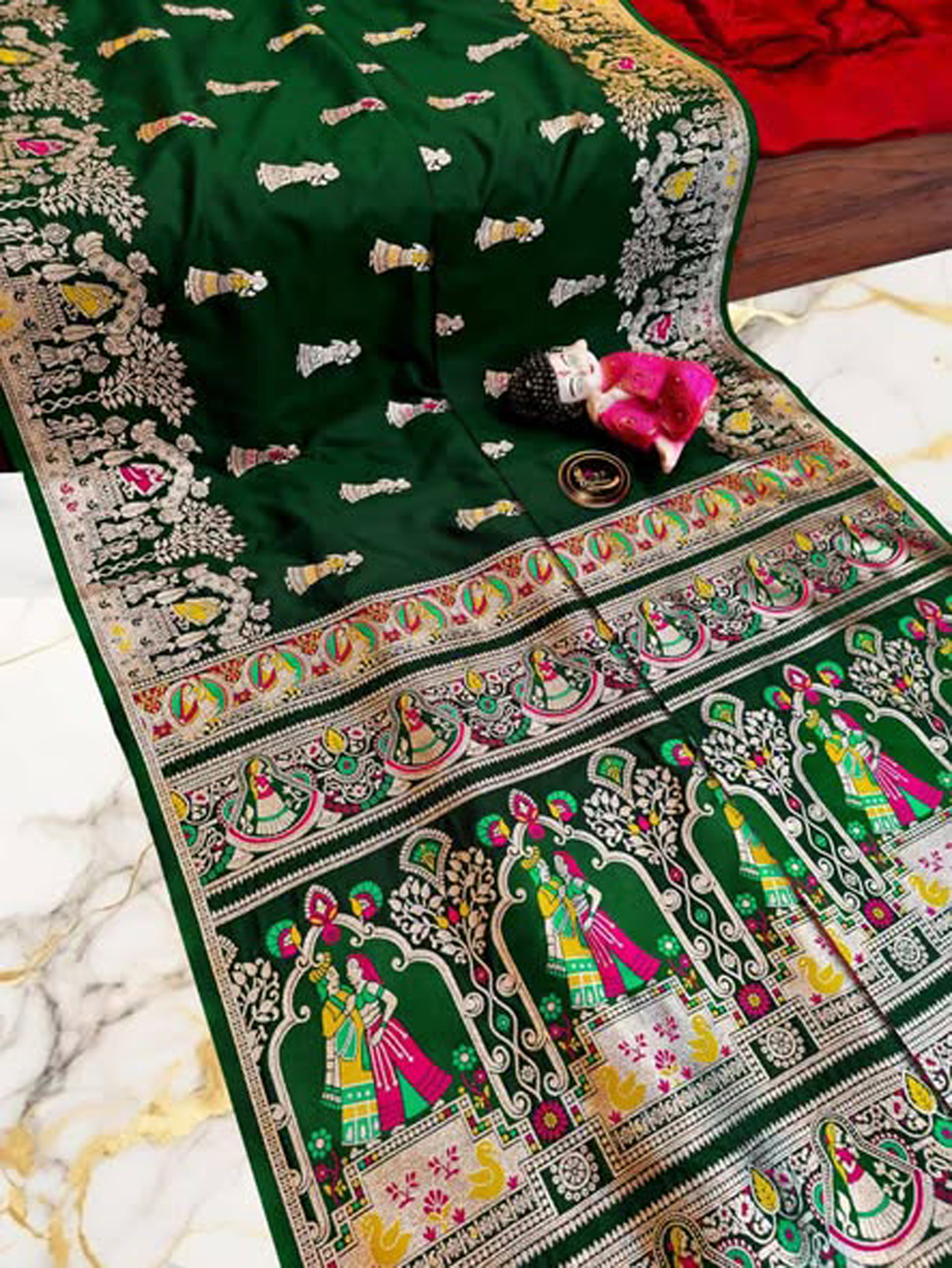 Traditional Pure Woven Baluchari Saree Handwoven With BP 