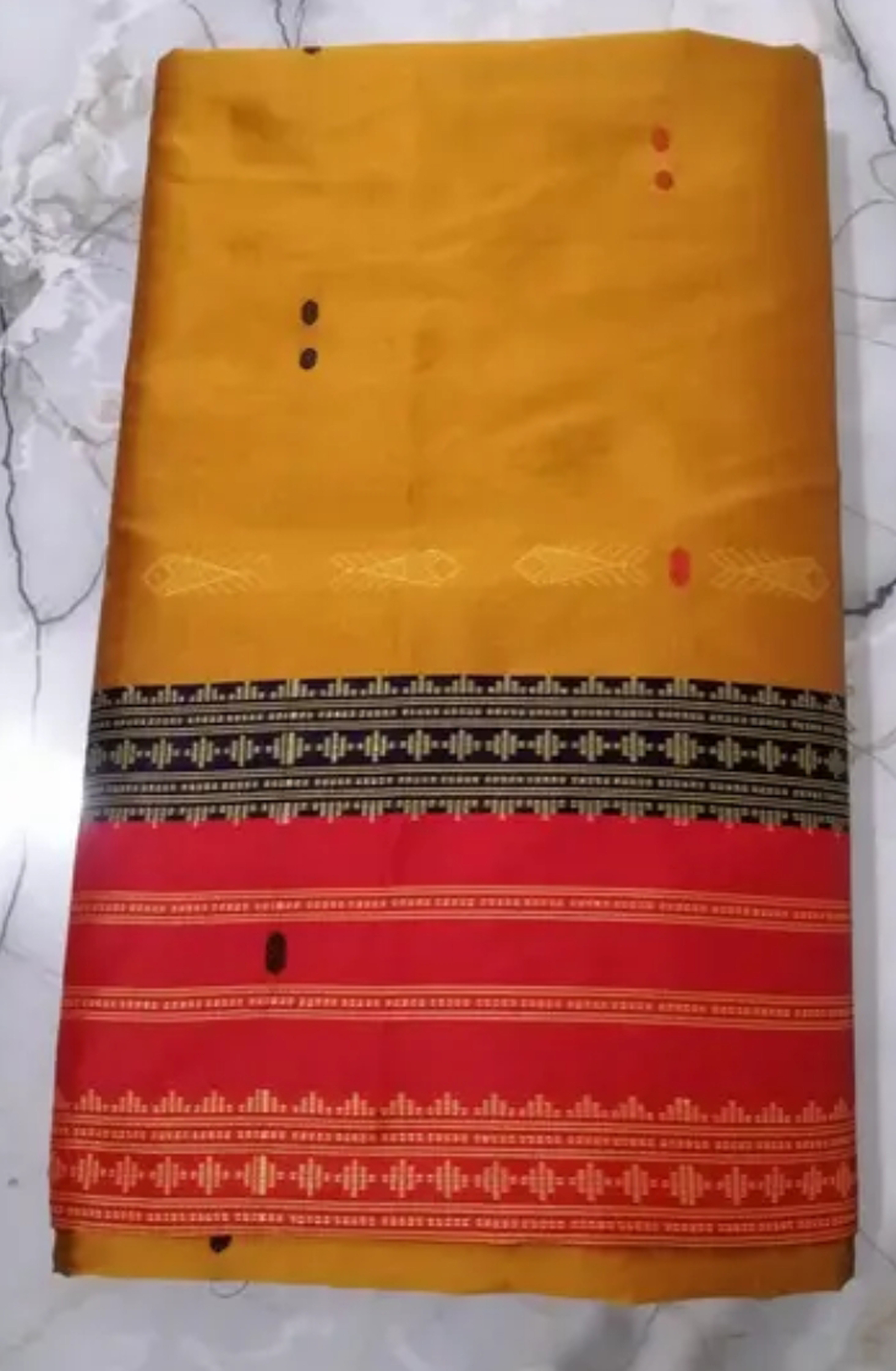  Sambalpuri Temple Border Saree Traditional Kotki Design With Blouse Piece 