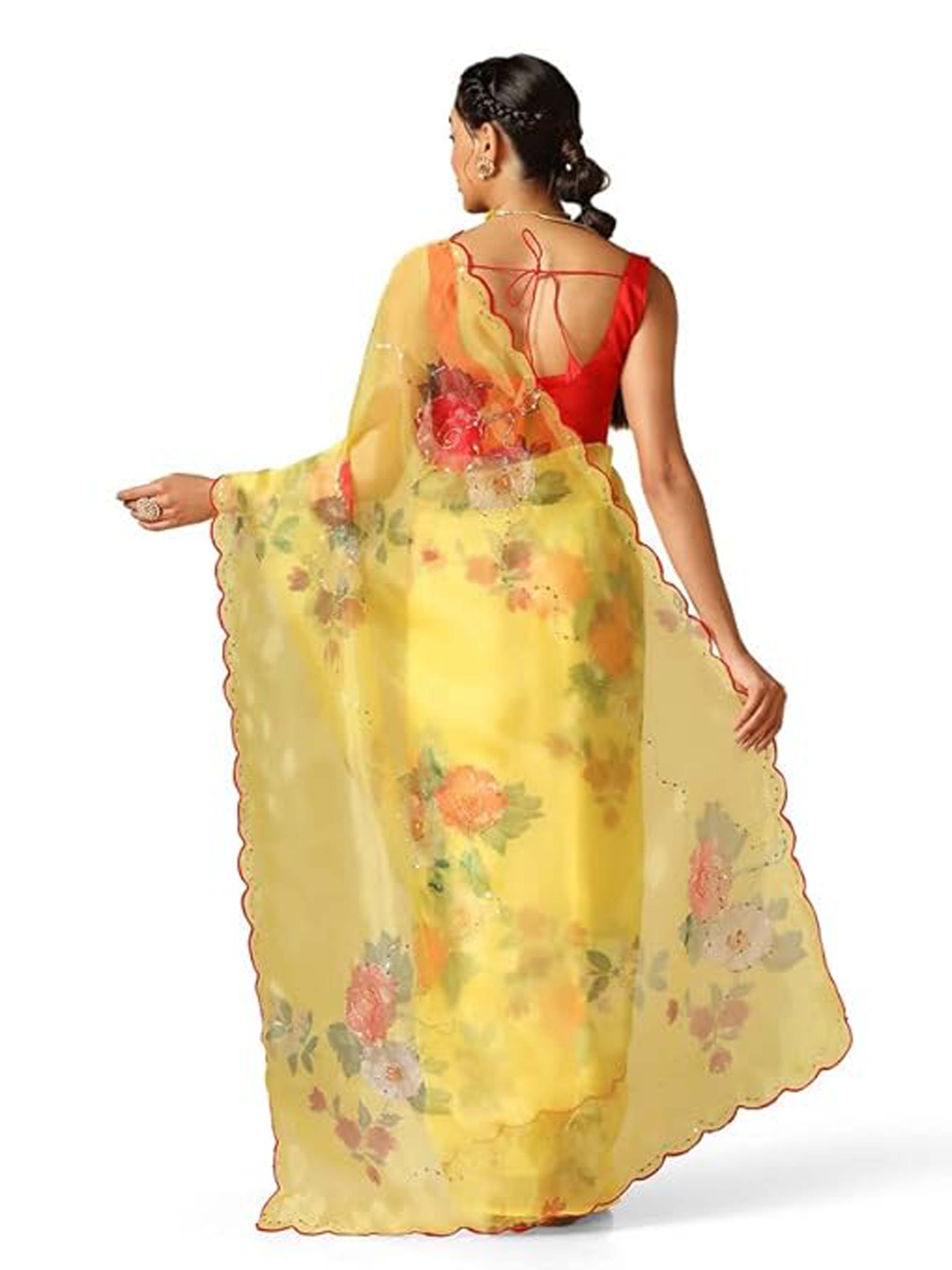 Women`s Organza Soft Silk Stylish Sensational Saree