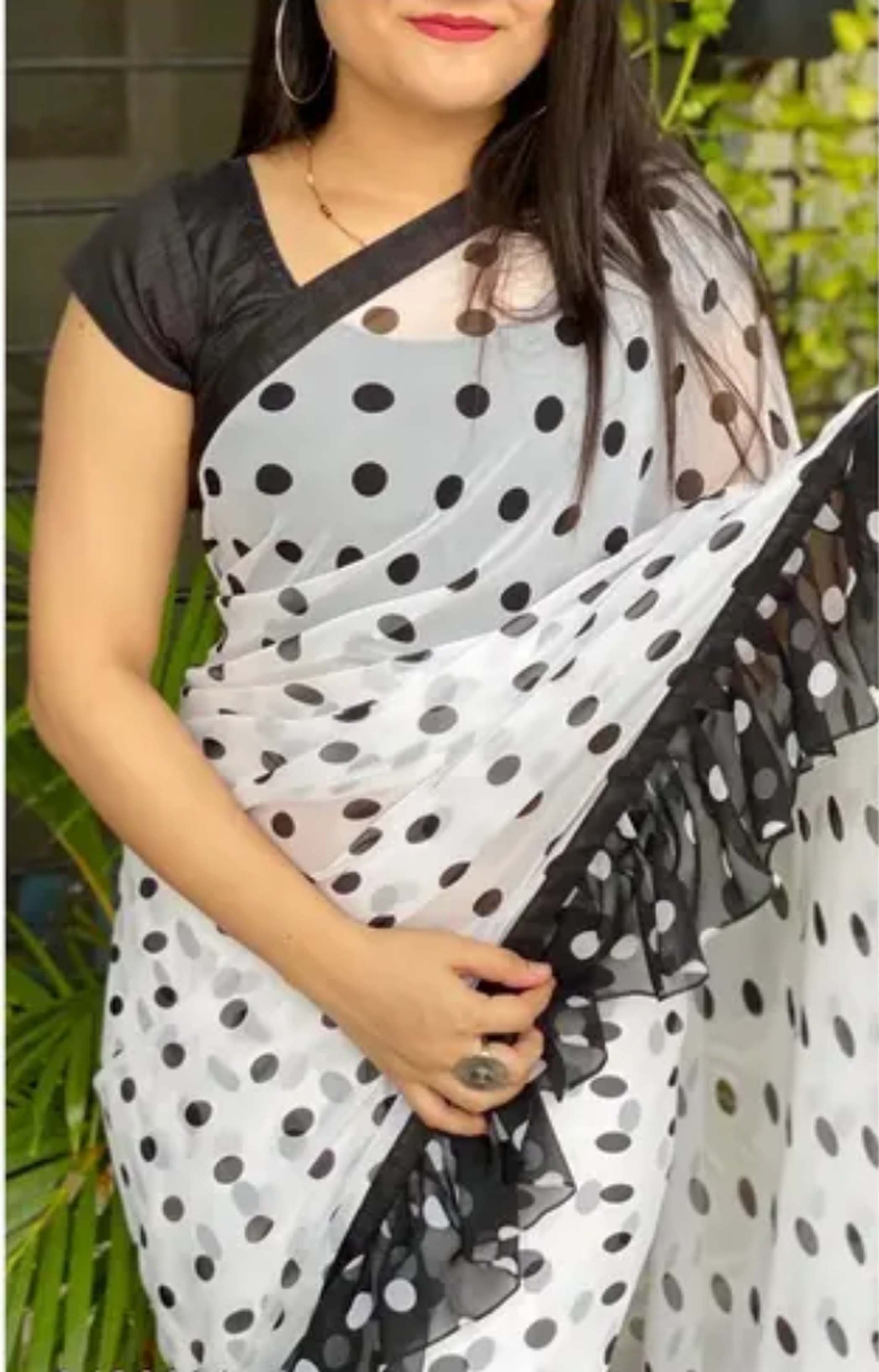 Polka Soft Georgette Embellished With BP 