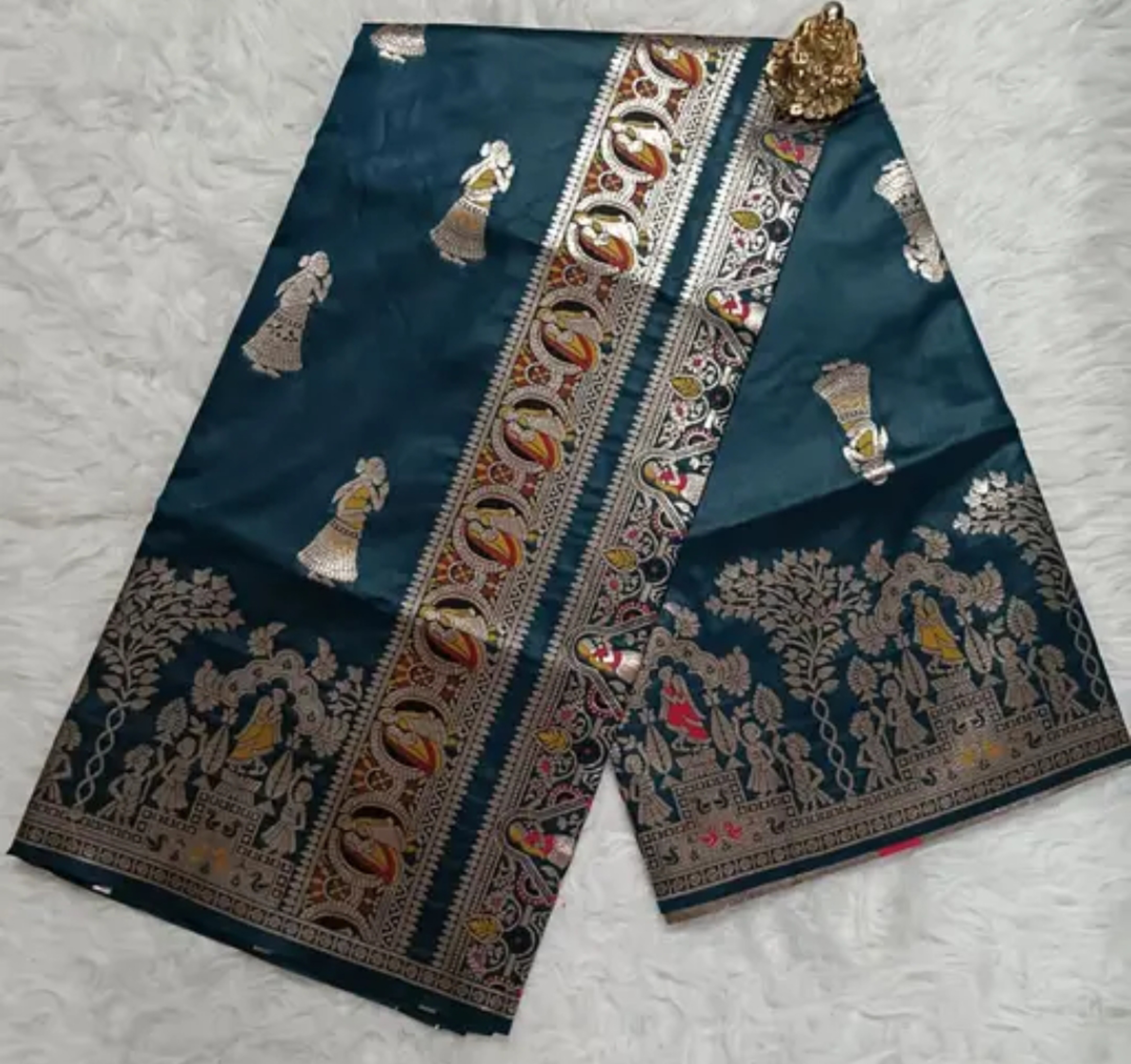 Pure Woven Baluchari Saree Handwoven Traditional Design With BP