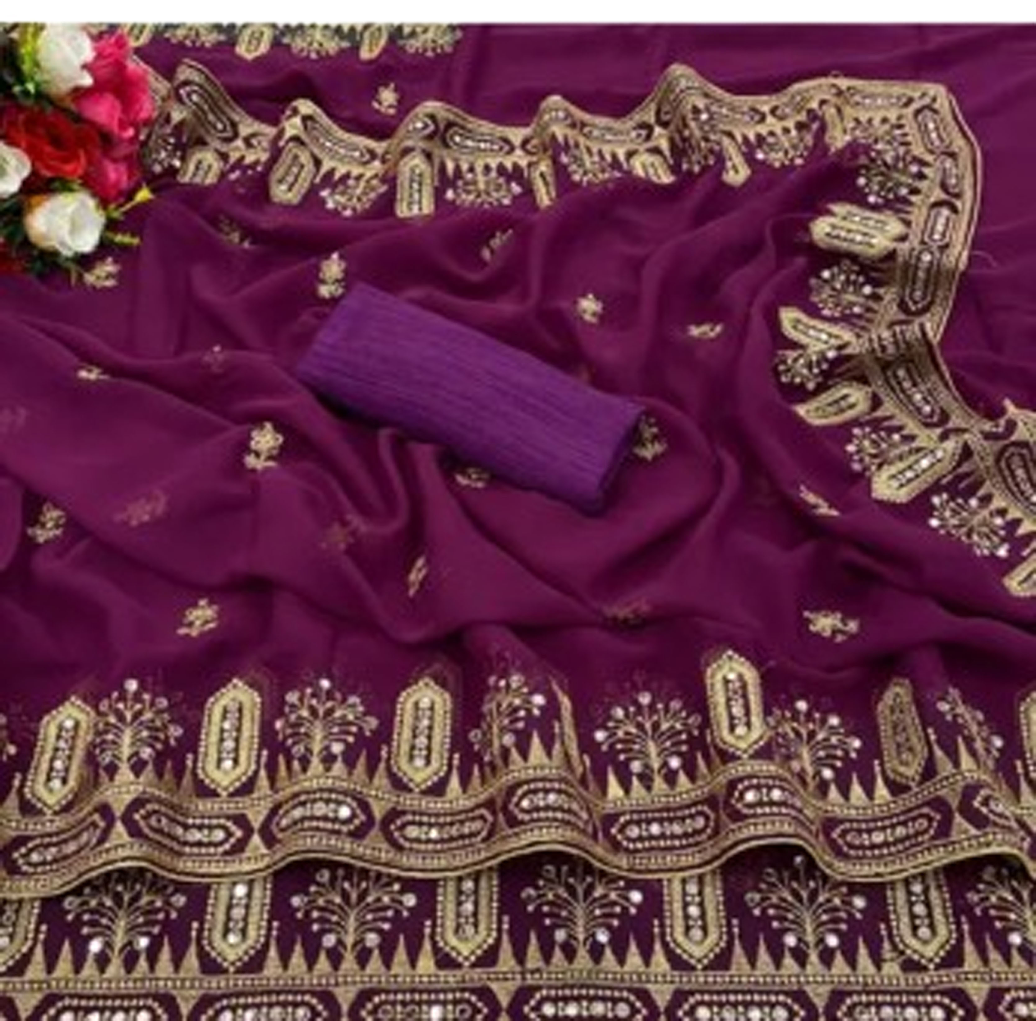  Bridal Silk Heavy Embroidery Work 