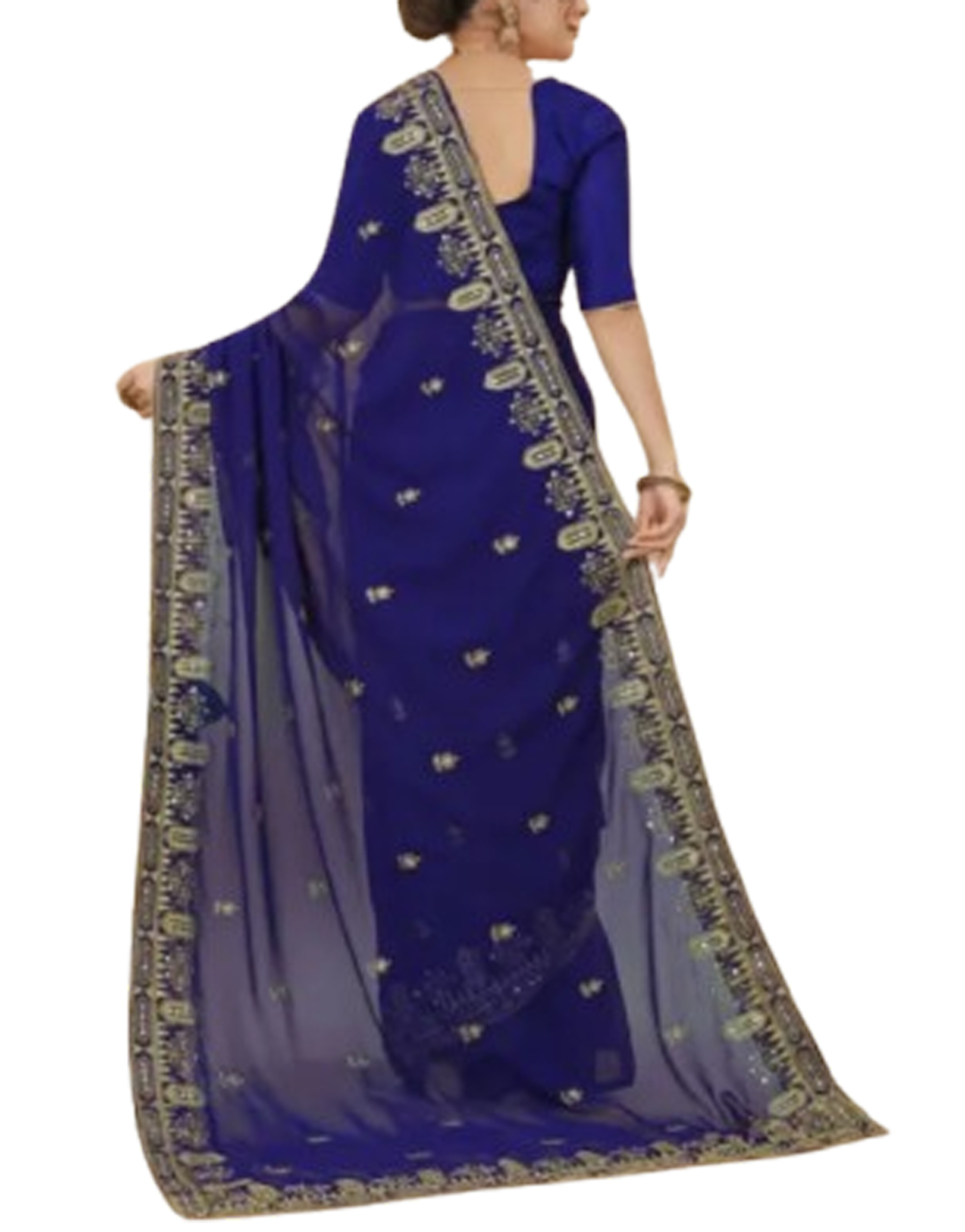  Wedding Bridal Silk Saree Heavy Embroidery Gota Zari Border Saree With Blouse Piece