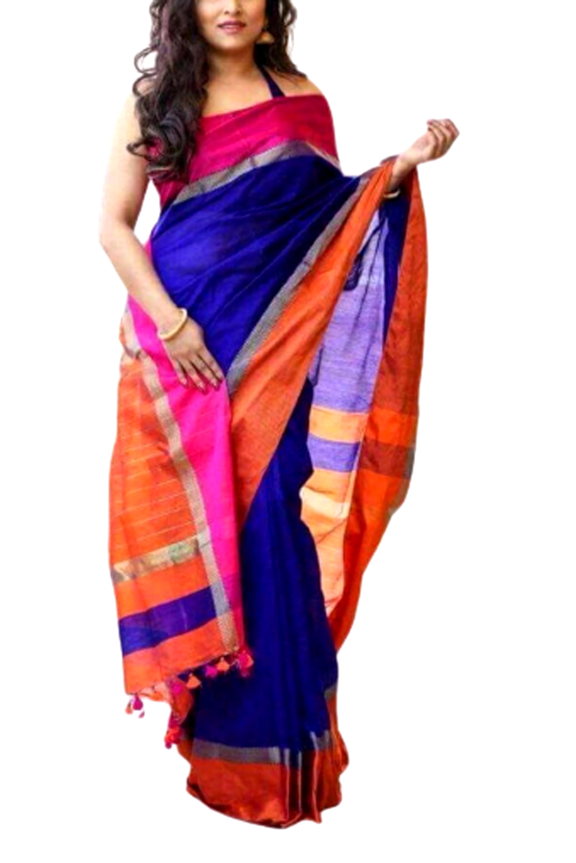 Maheshwari Silk Saree By Hand Woven With Zari Work