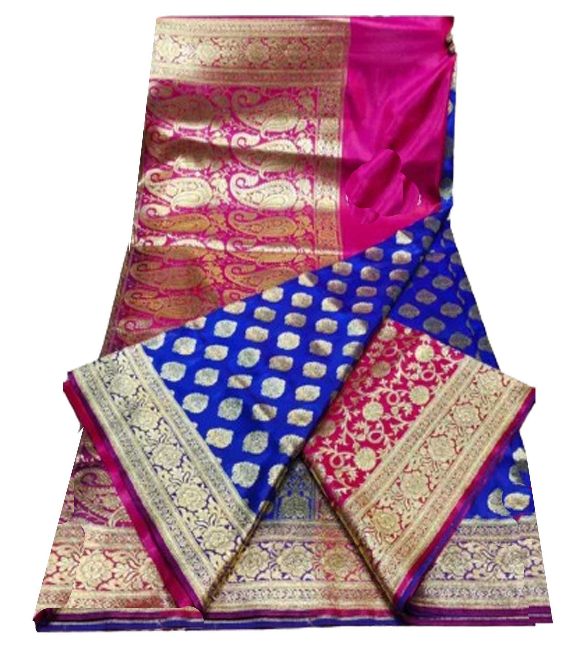 Katan Banarasi Silk Contrast 2 Tone With Blouse Piece 