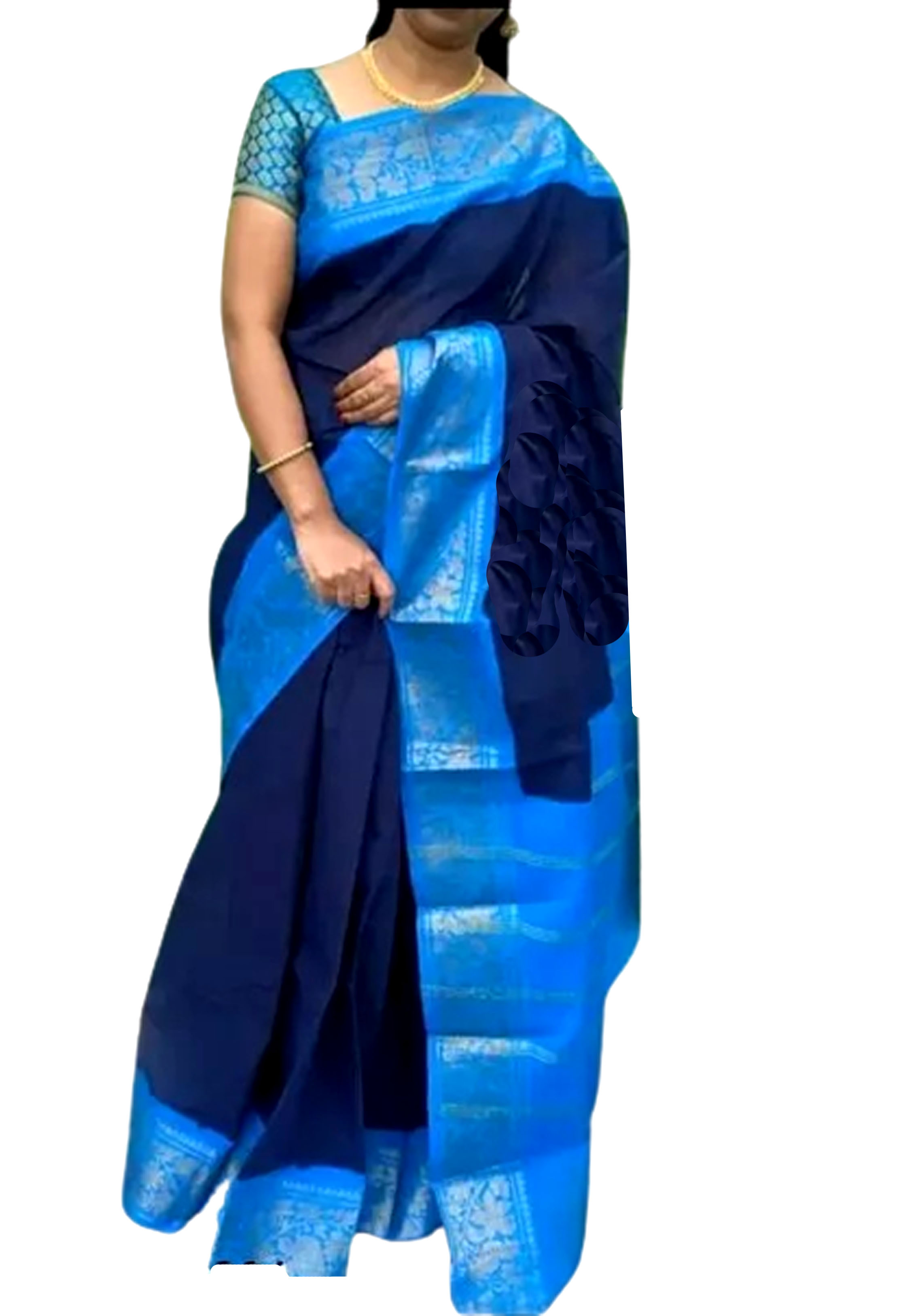  Madurai Pattu Cotton Silk Peacock Zari Border With Blouse
