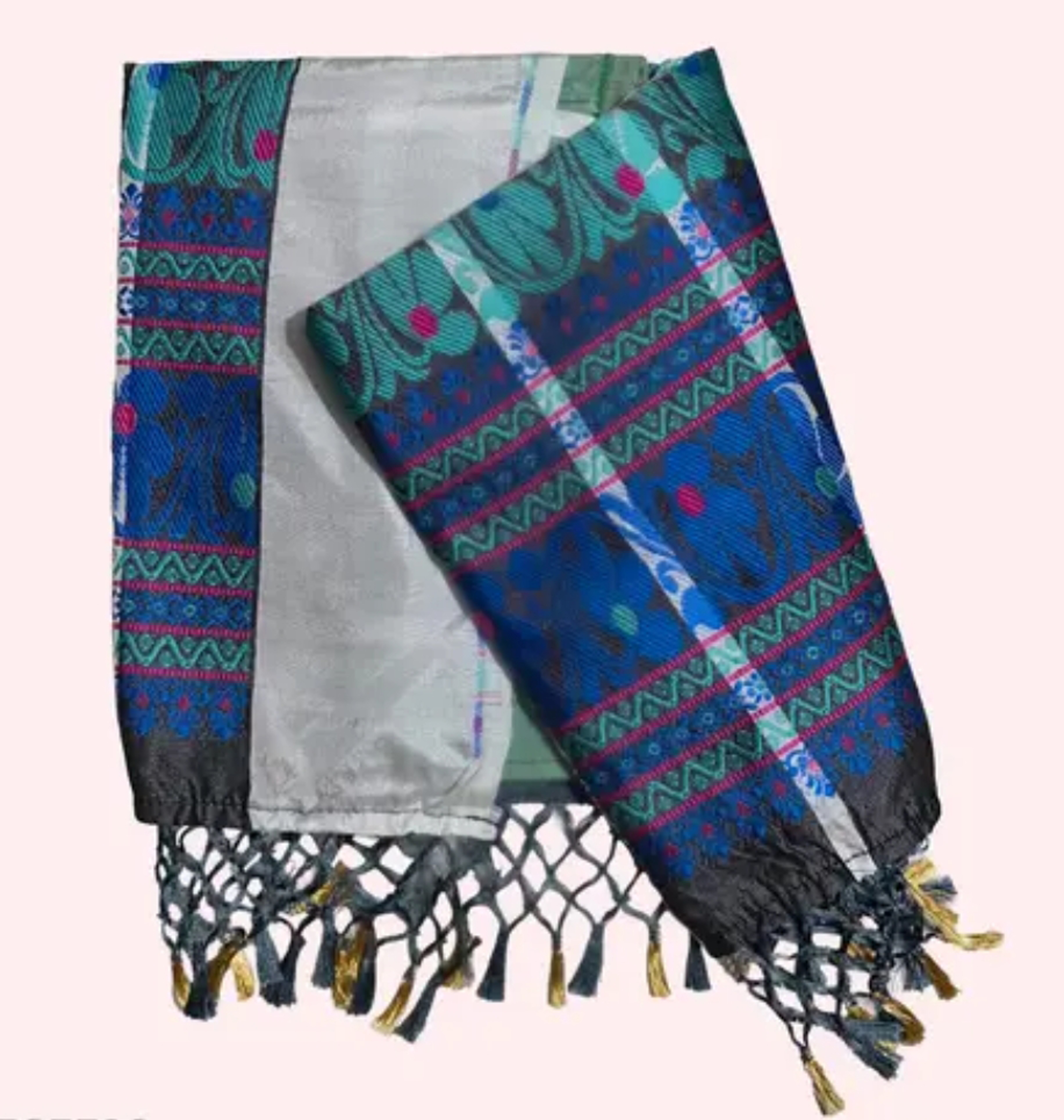 Adibasi Tribal Santali Saree Panchi Lumang Embroidered Green