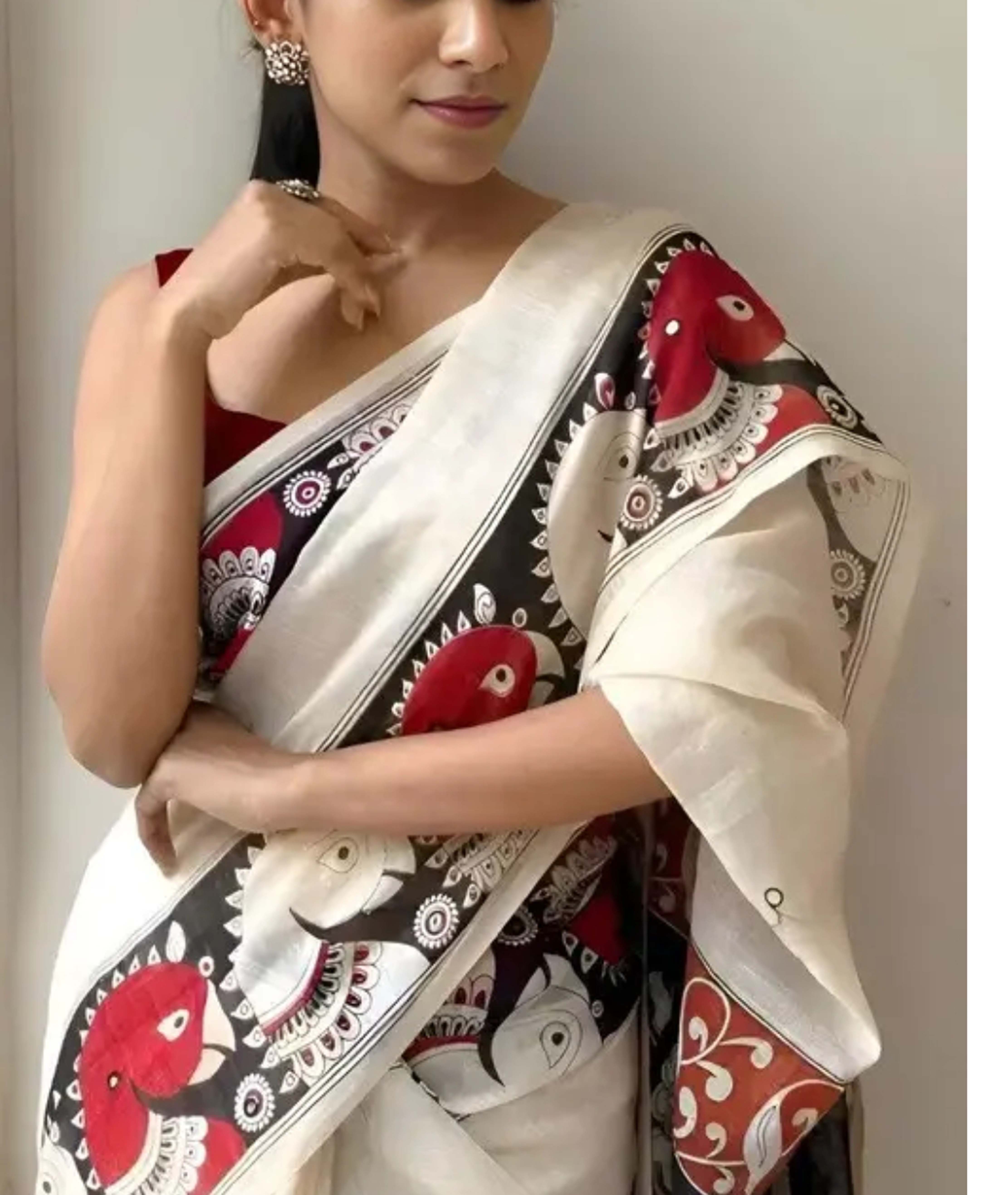 Bhagalpuri Zari Woven Traditional Saree 