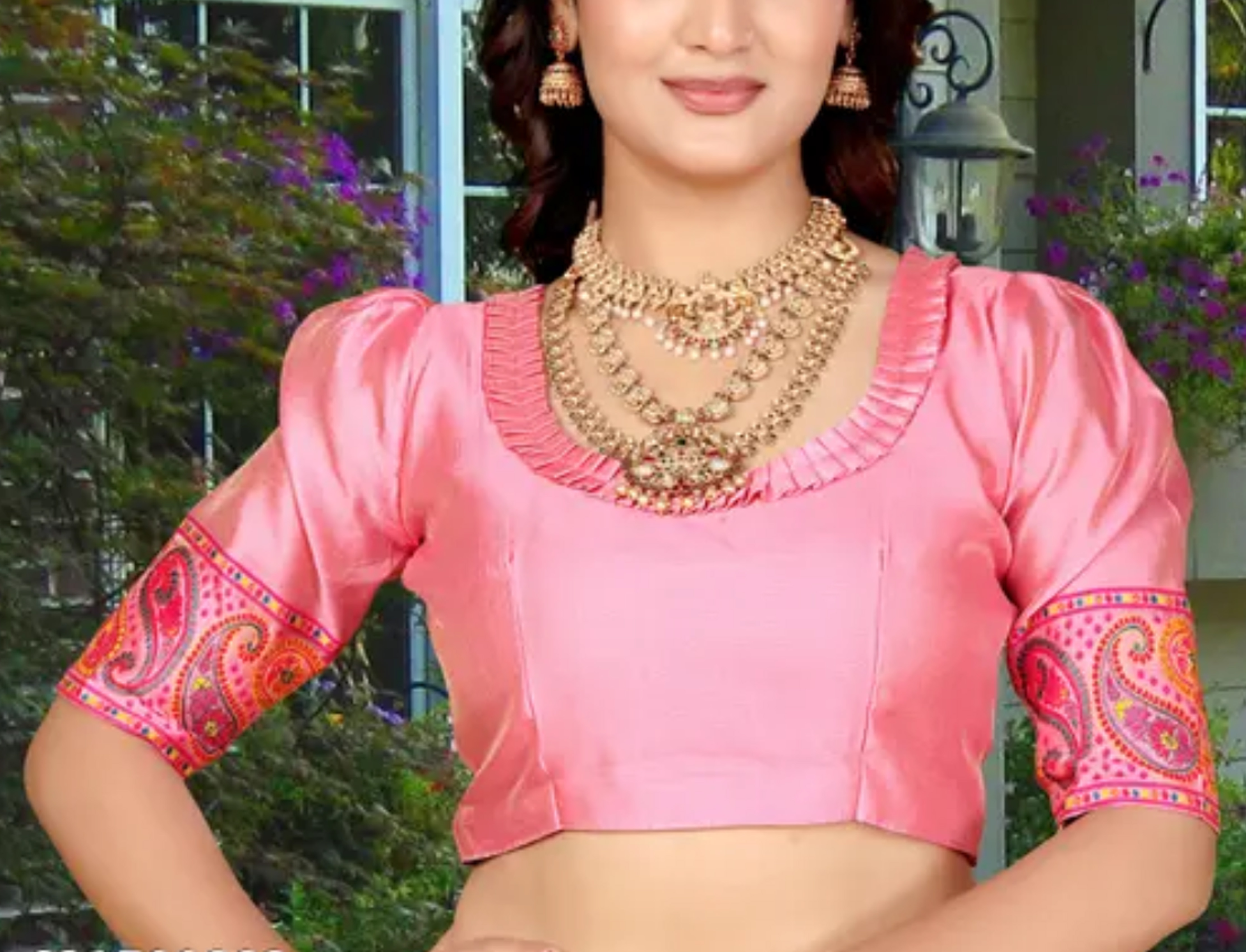  Kashmiri Pashmina Silk Pink Saree with Traditional Meenakari Work 