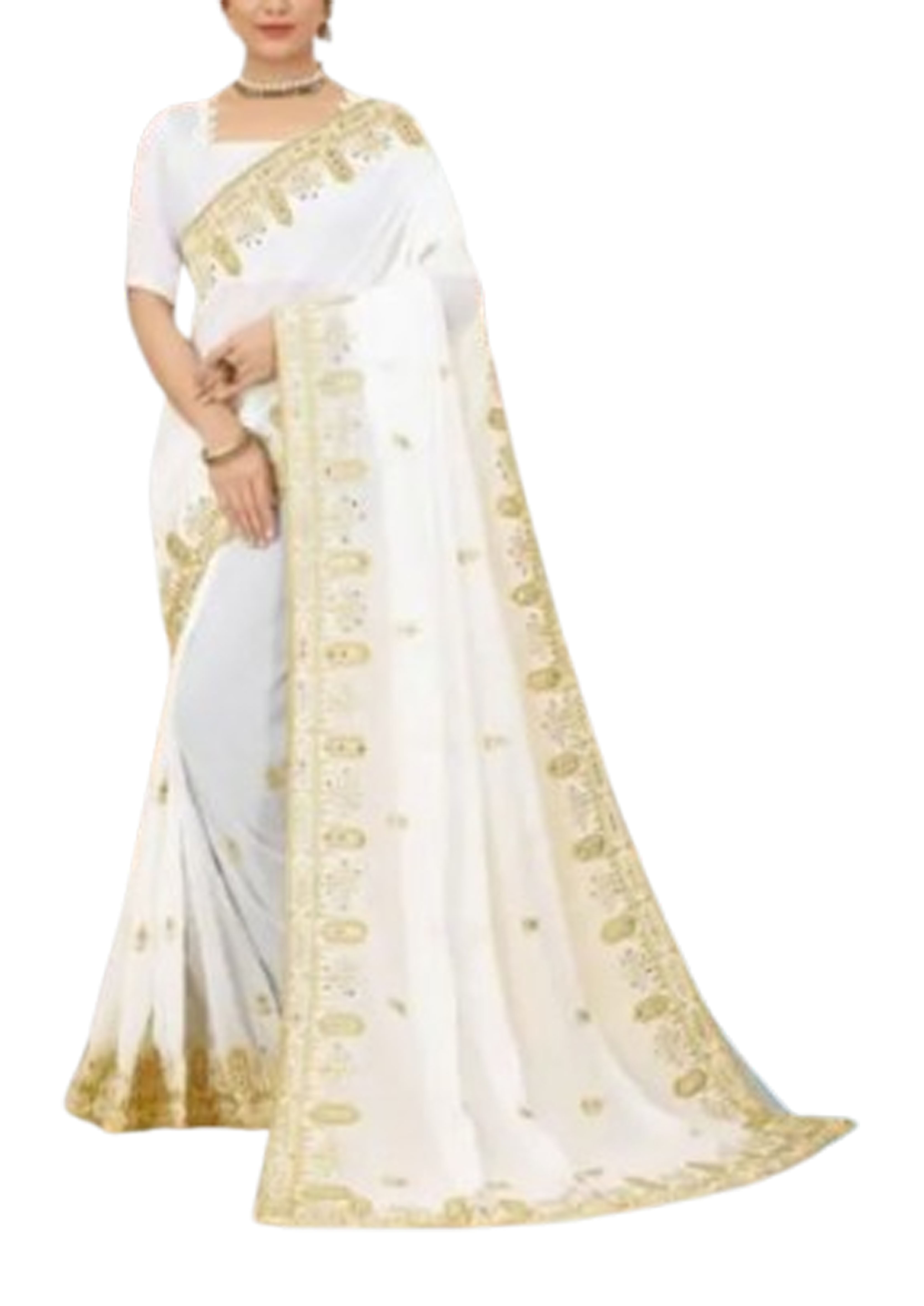  Wedding Bridal Silk Saree Heavy Embroidery Gota Zari Border Saree With Blouse Piece