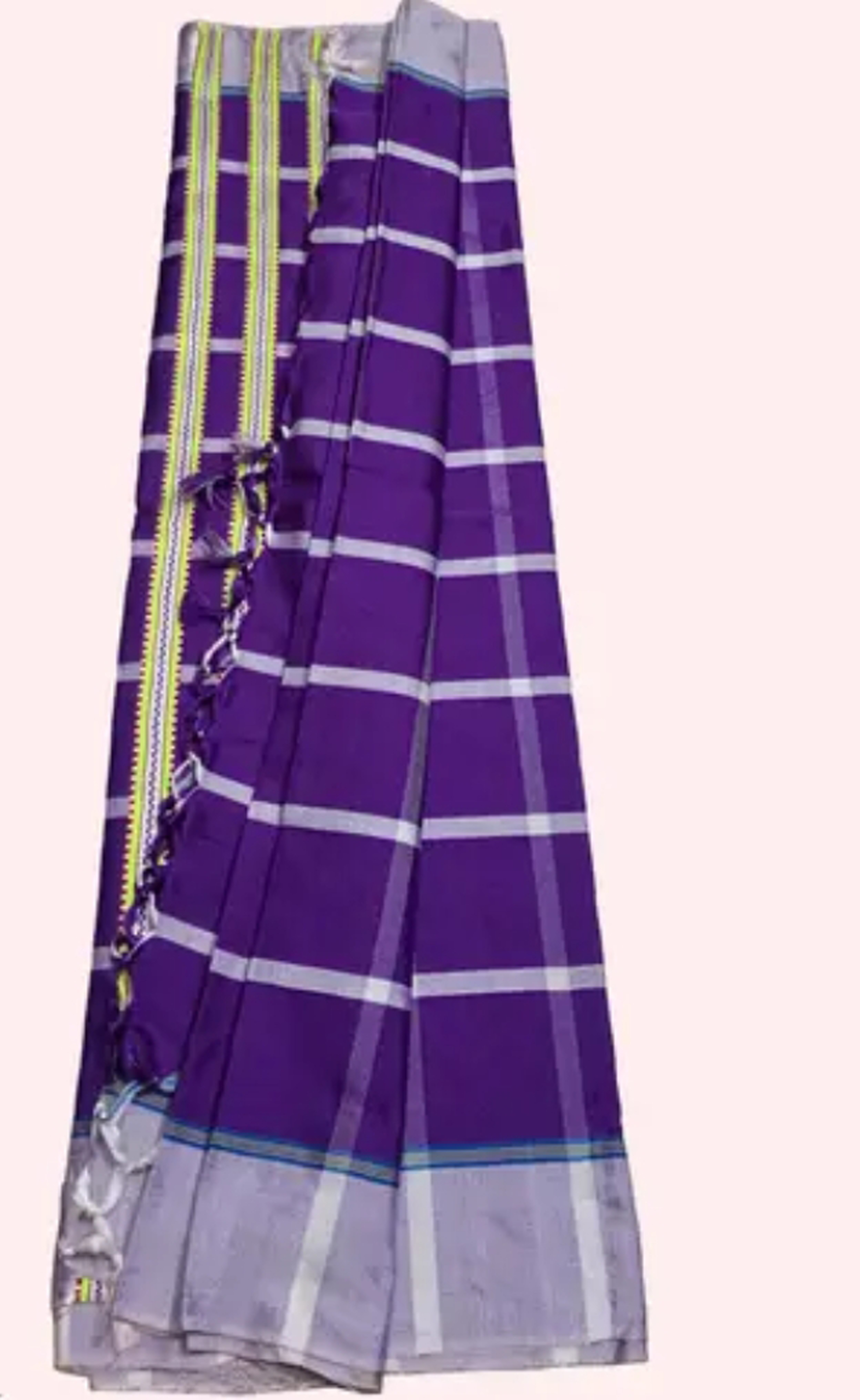 Adibasi Tribal Santali Cotton Saree Panchi Lumang Embroidered Blue Yellow