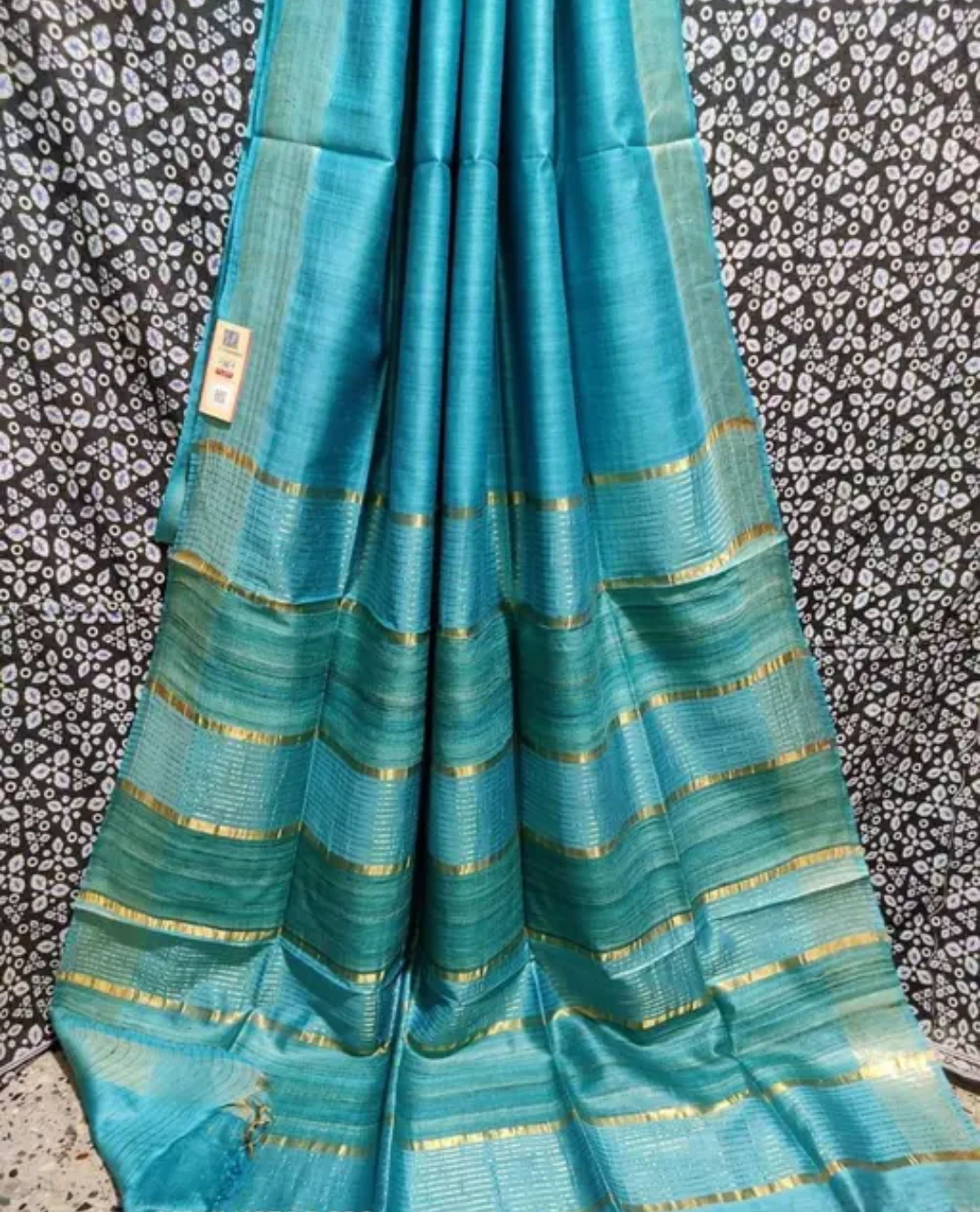 Tussar Ghicha Self Silk Hand Woven Zari Pallu Saree
