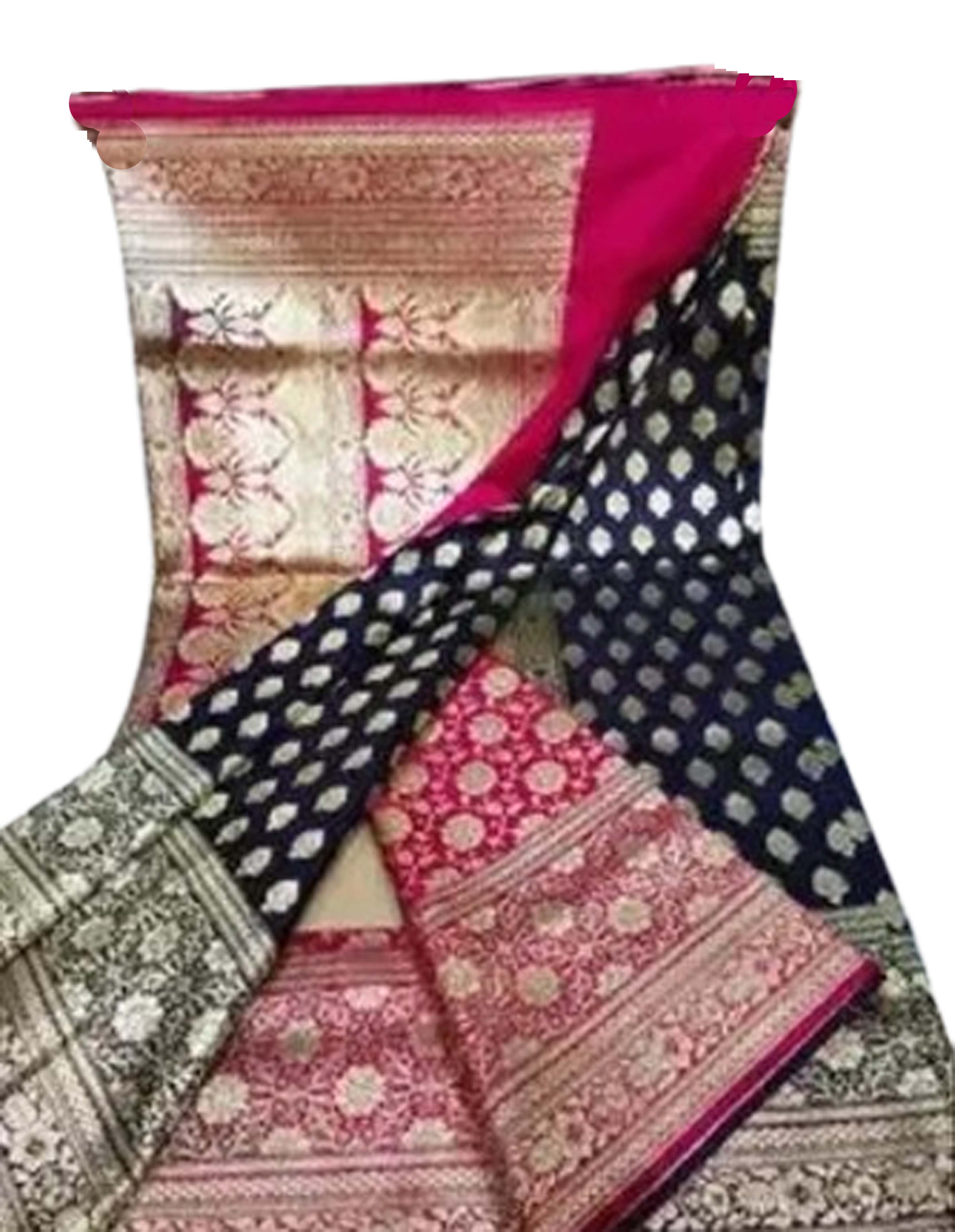 Katan Banarasi Silk Contrast 2 Tone With Blouse Piece 