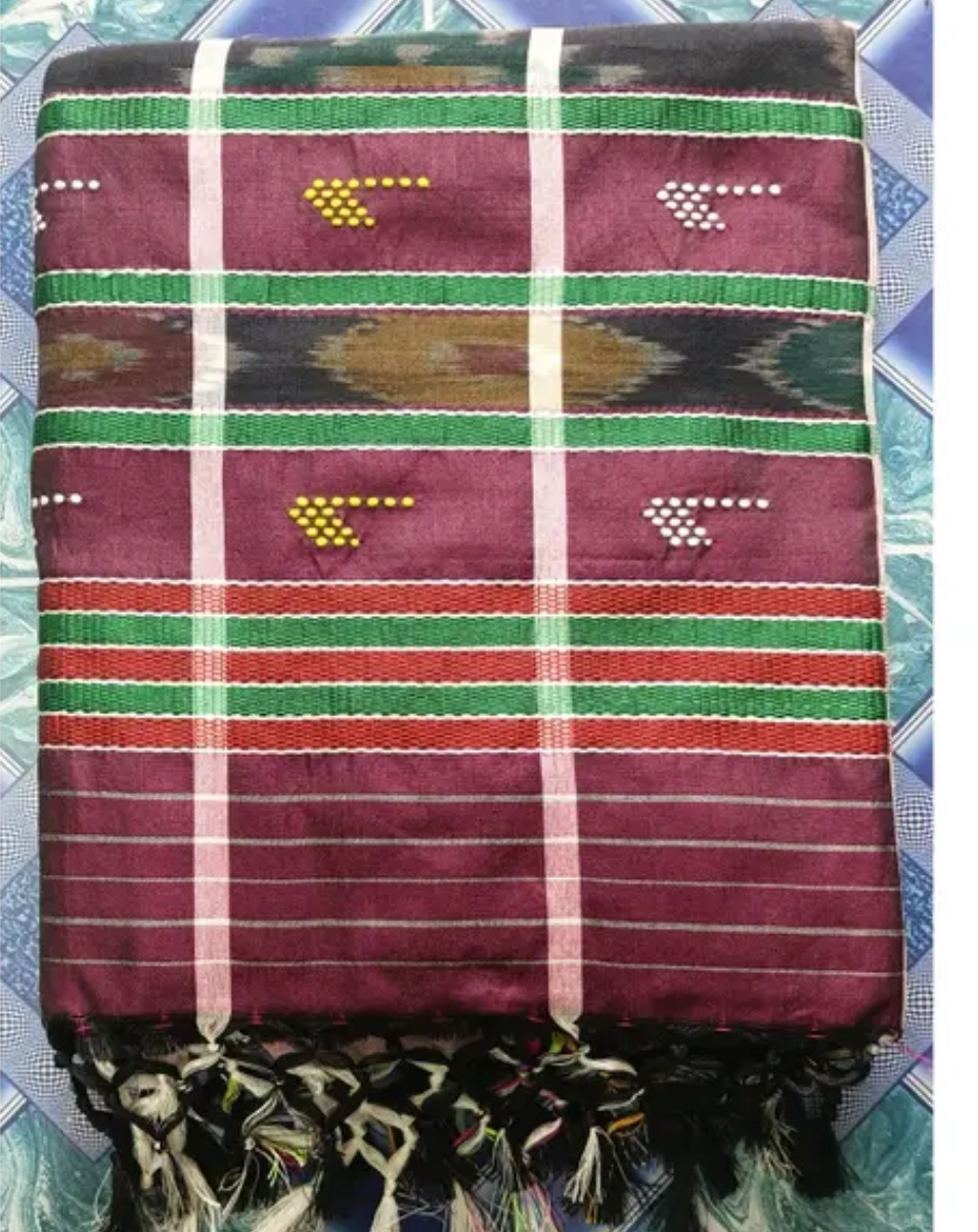 Adibasi Tribal Santali Cotton Saree Panchi Lumang Embroidered Brown