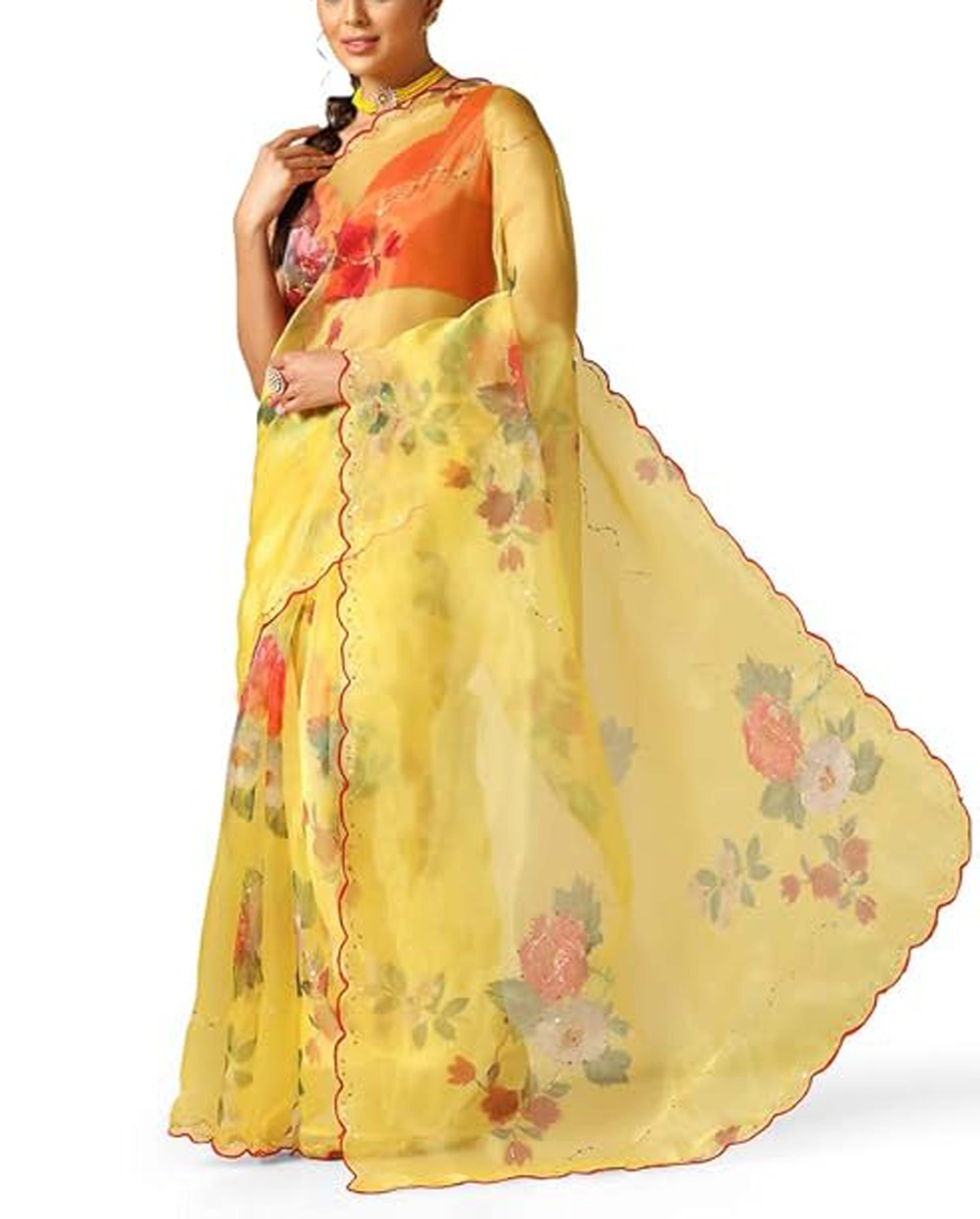 Women`s Organza Soft Silk Stylish Sensational Saree
