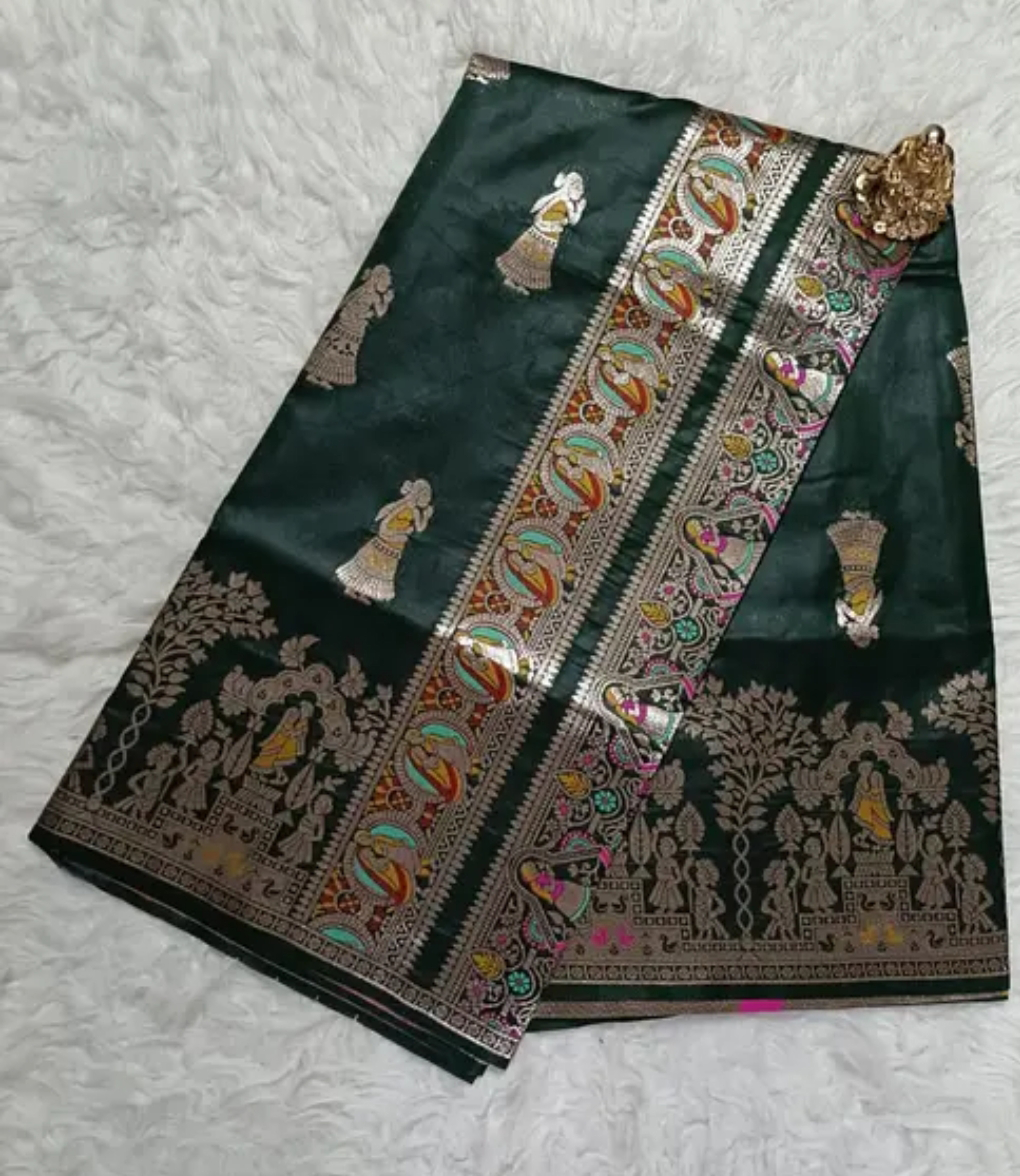 Pure Woven Baluchari Saree Handwoven Traditional Design With BP 