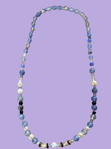 Blue Lapis Azuli Stone Beaded Necklace