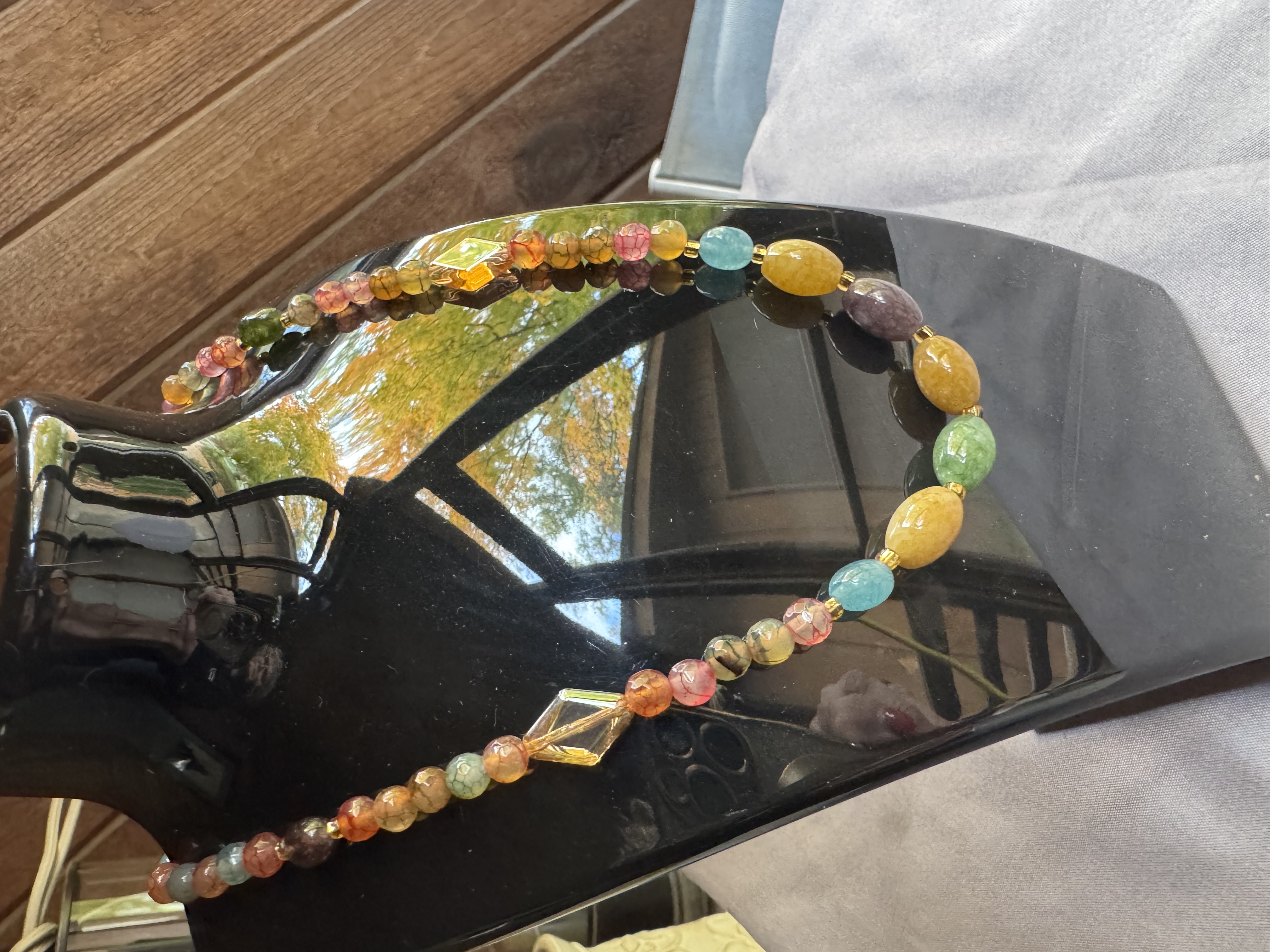 Colorful Tourmaline Gemstone  Beaded Necklace