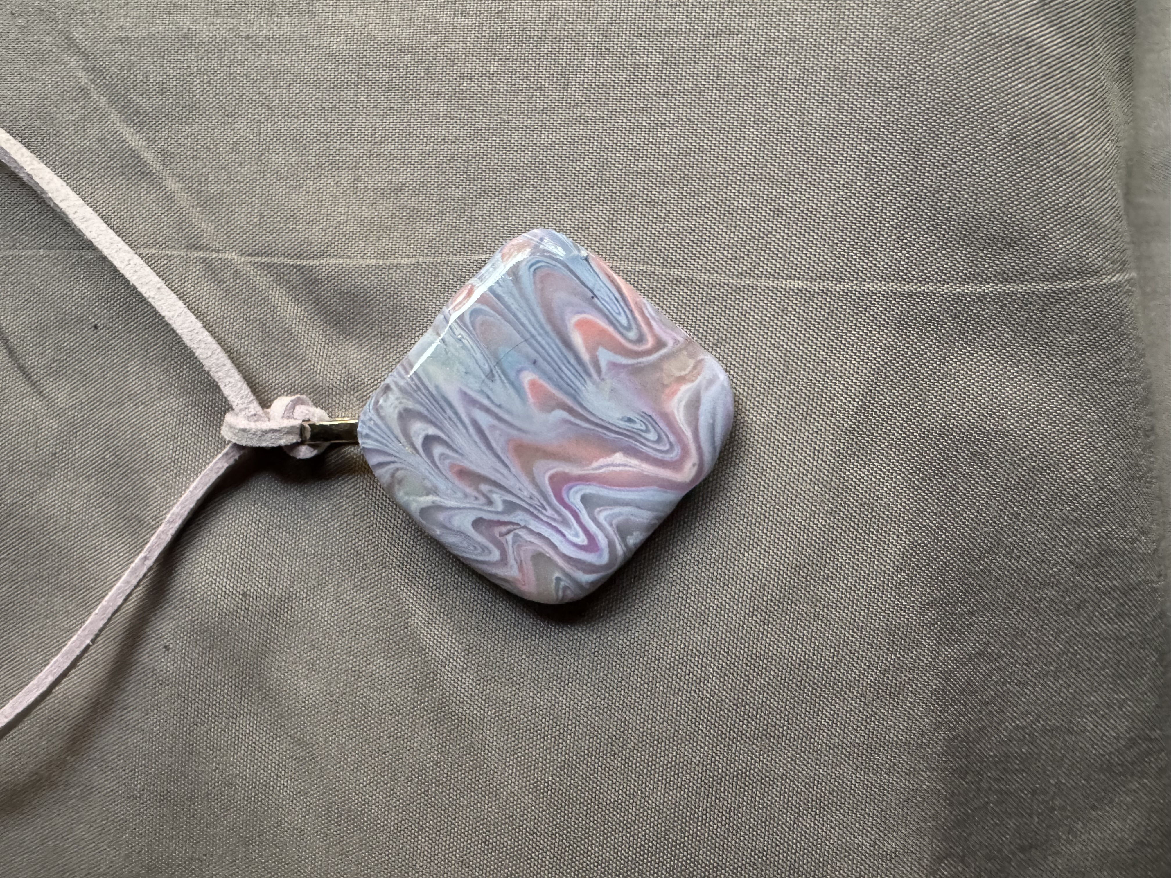 Handmade Pastel Swirls Pendant Necklace