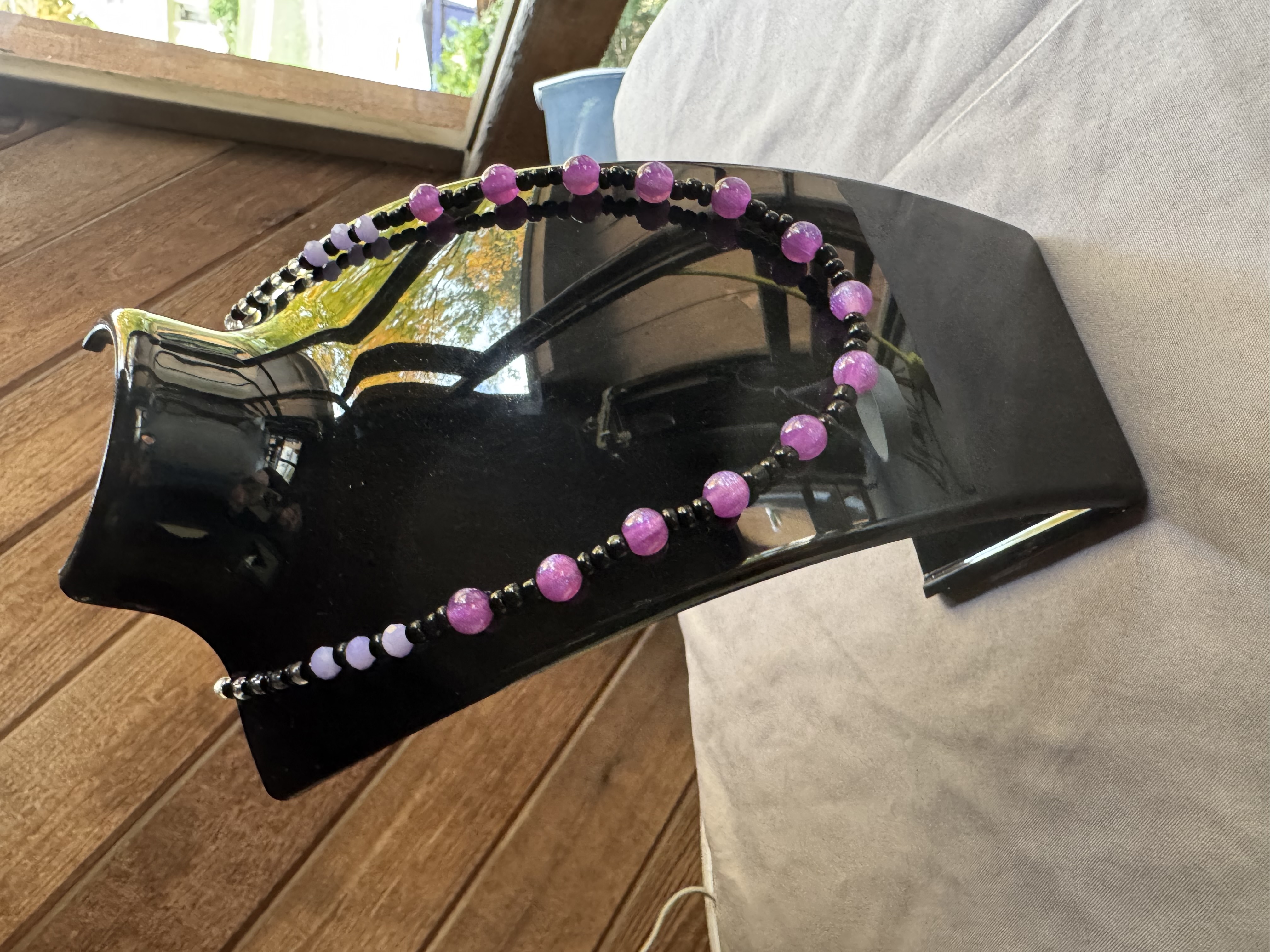 Handmade Amethyst and Onyx Necklace