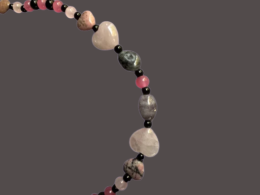Handmade Rhodonite Gemstone Beaded Necklace