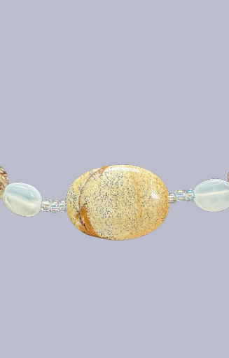 Picture Jasper and Quartz Necklace and Bracelet Set