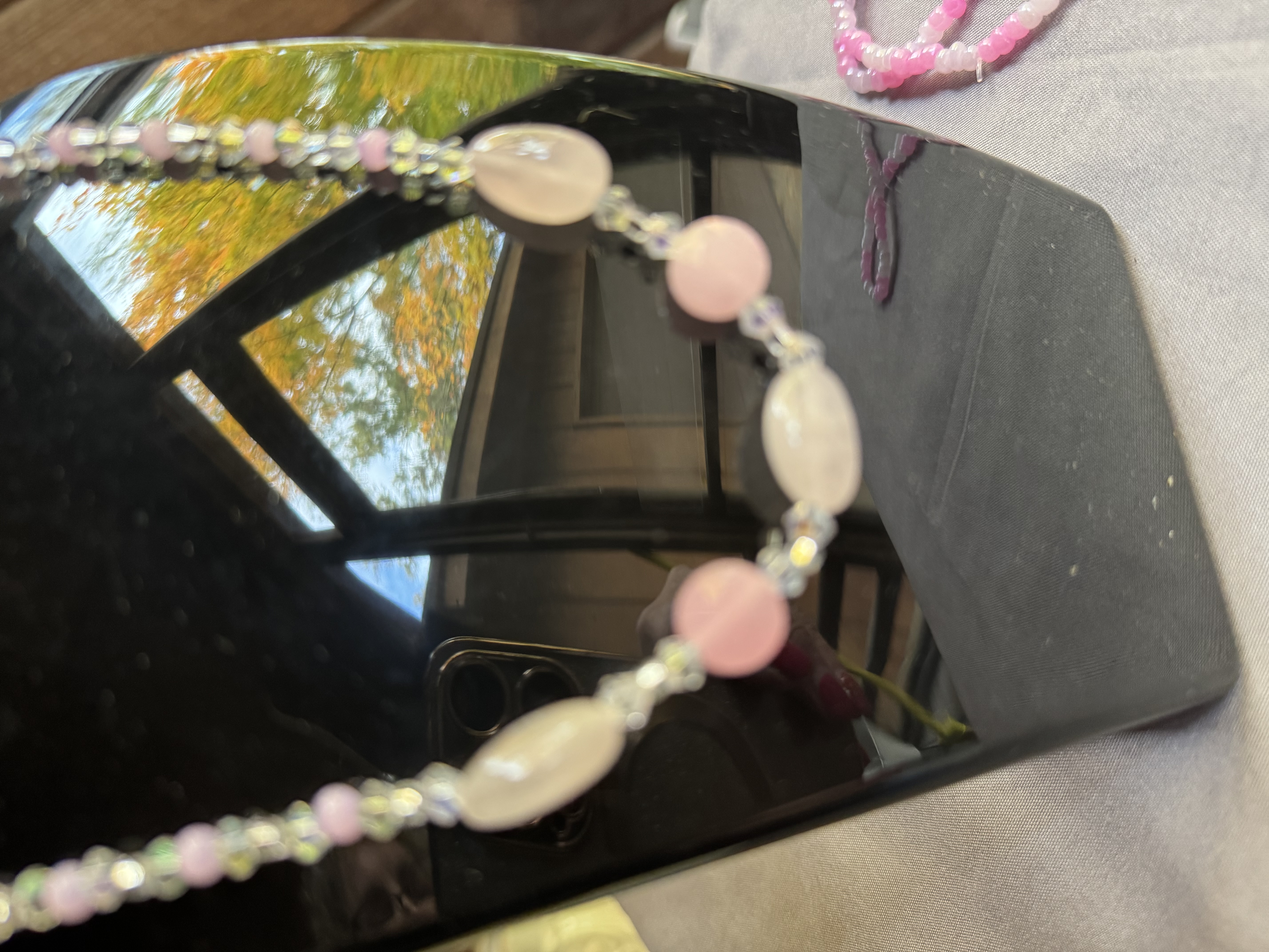 Handmade Rose Quartz Beaded Necklace